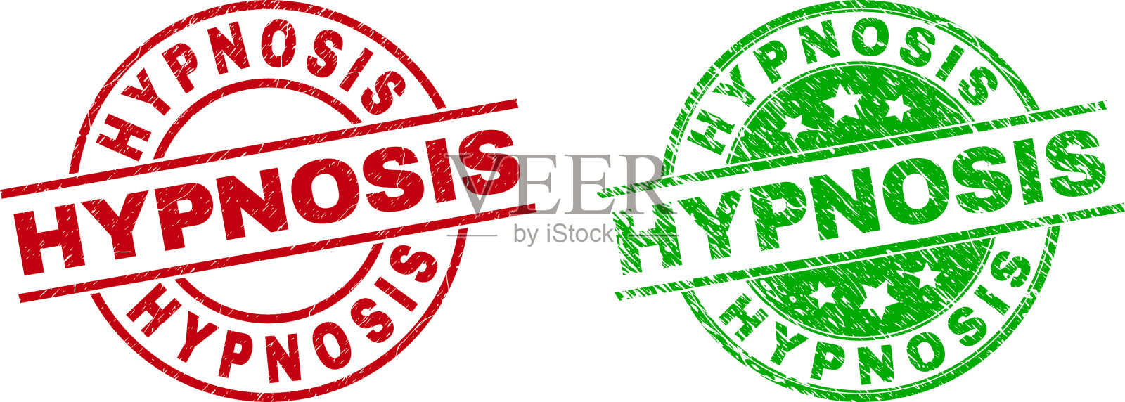 催眠圆形印章使用刮花风格插画图片素材