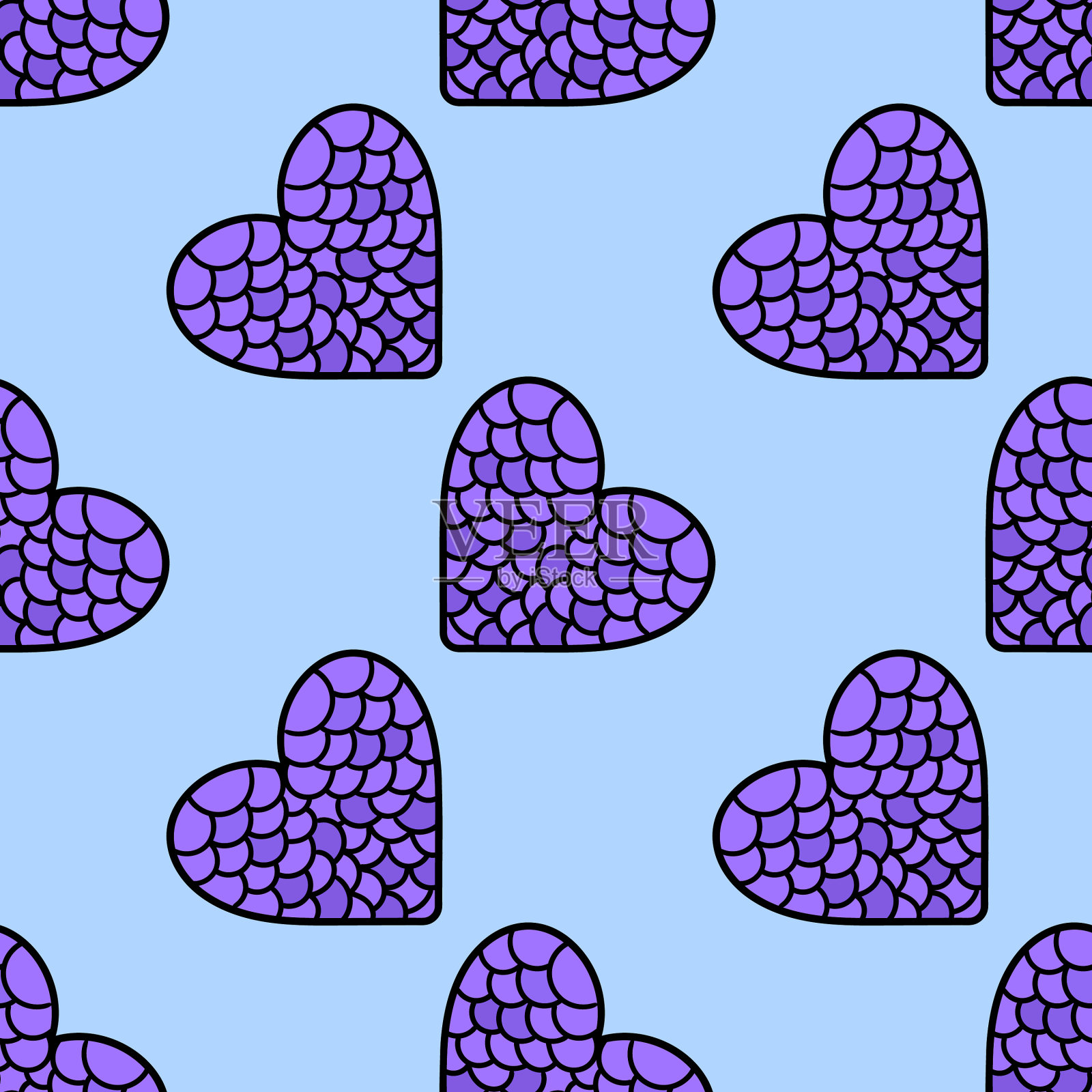 爱涂鸦图案无缝重复图案插画图片素材