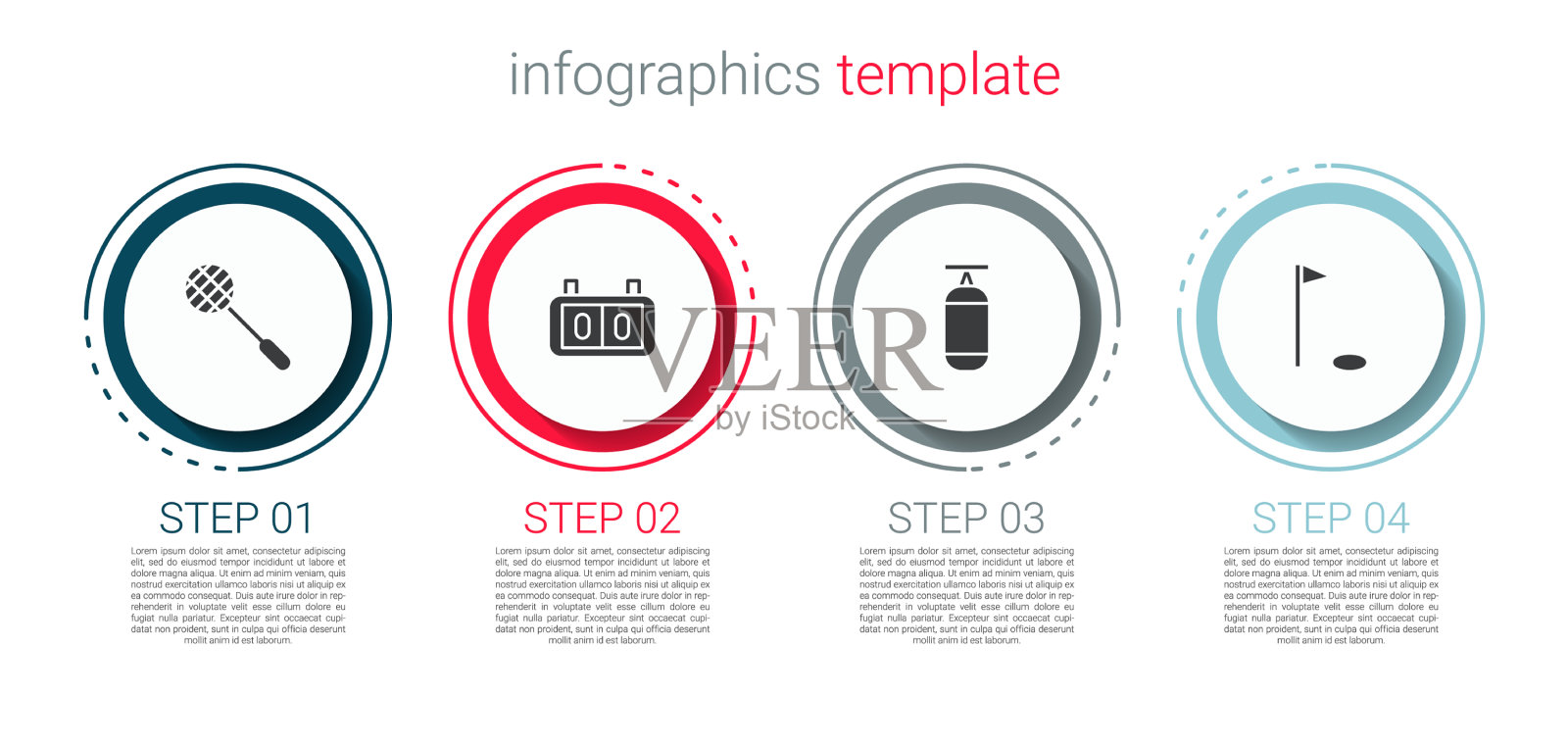 设置网球拍运动机械记分牌插画图片素材