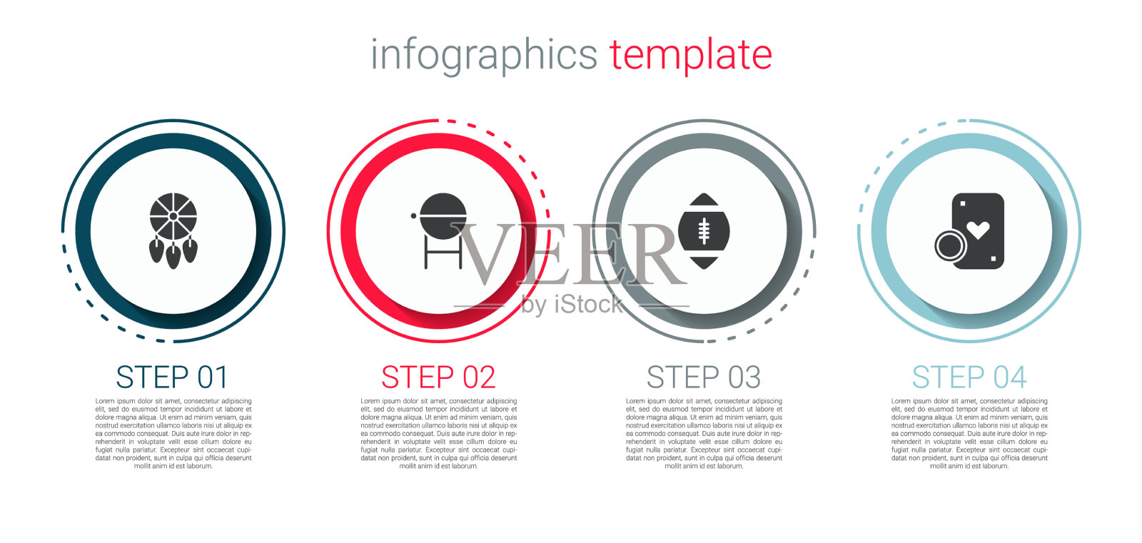 配有羽毛烧烤架的捕梦网插画图片素材