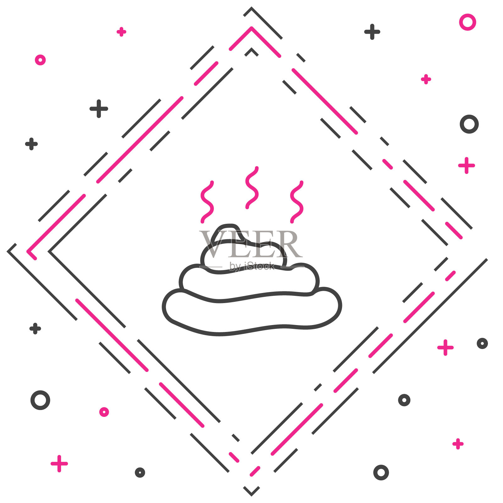 Line Shit图标孤立在白色背景上。色彩斑斓的轮廓的概念。向量图标素材