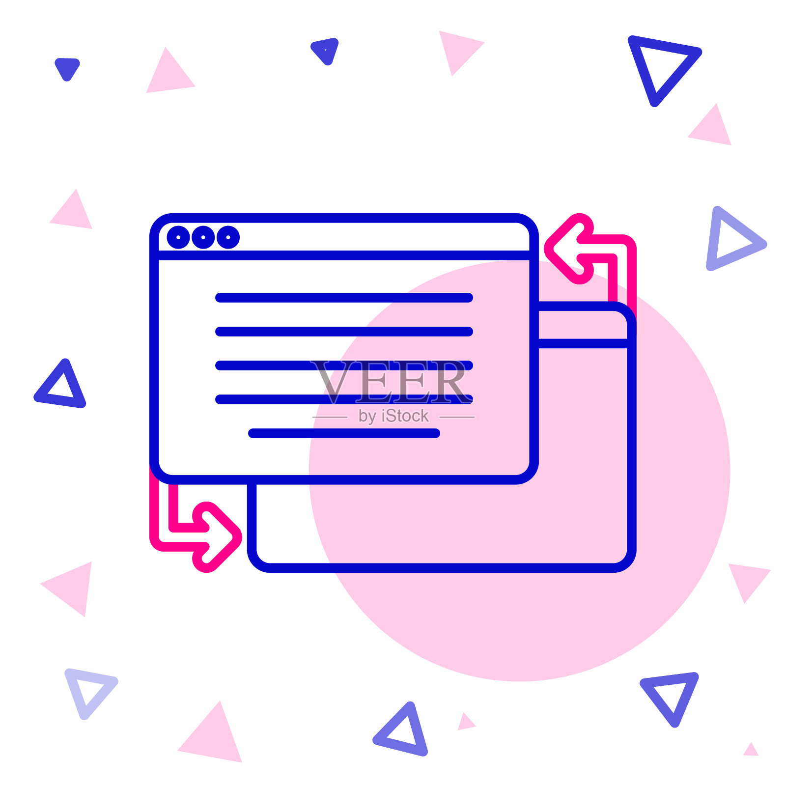 Line UI或UX设计图标孤立在白色背景上。色彩斑斓的轮廓的概念。向量插画图片素材