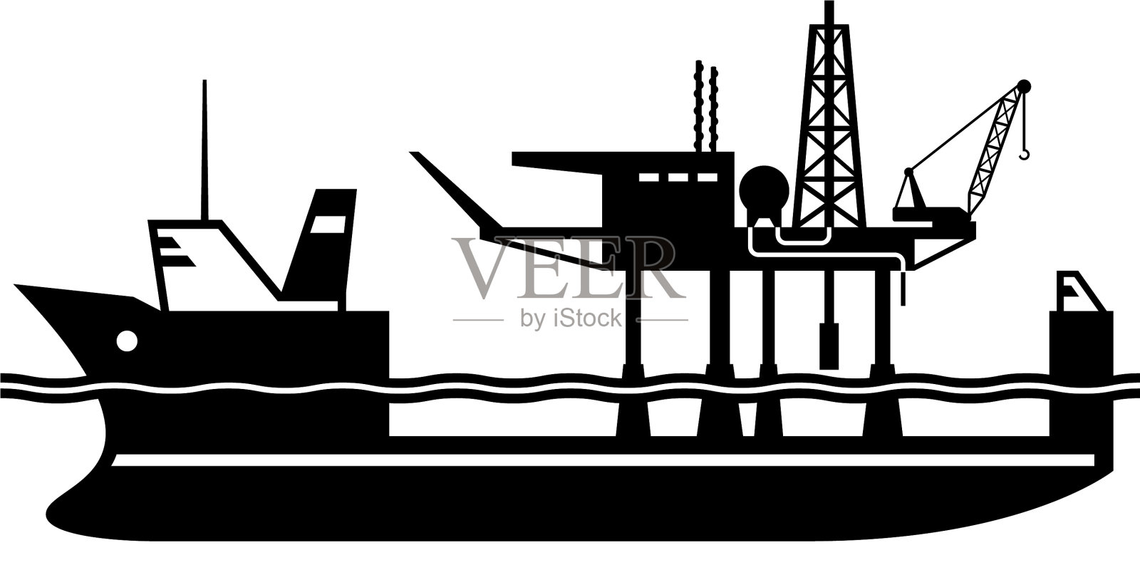 重举升船运油平台插画图片素材