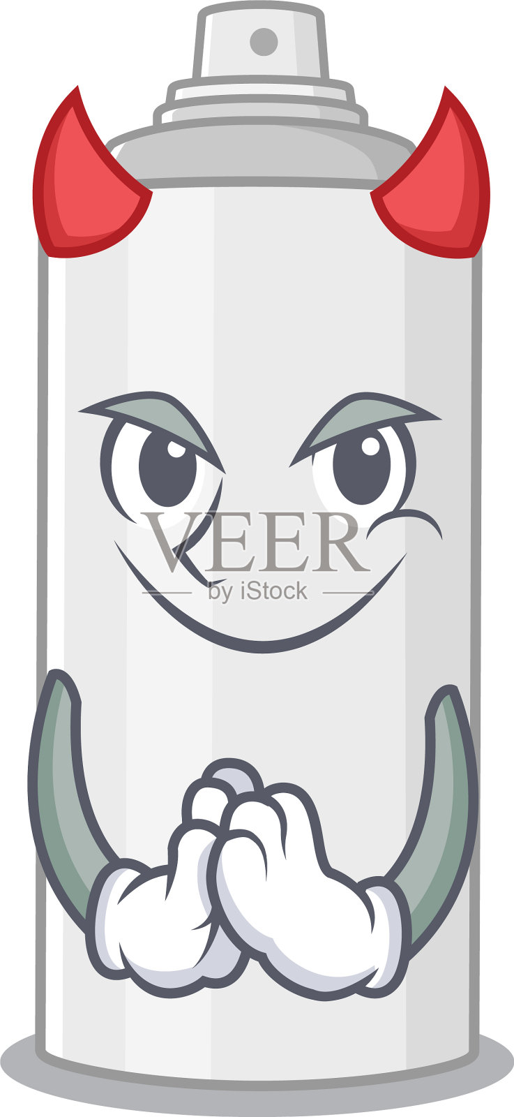 发胶在万圣节之夜打扮成魔鬼插画图片素材