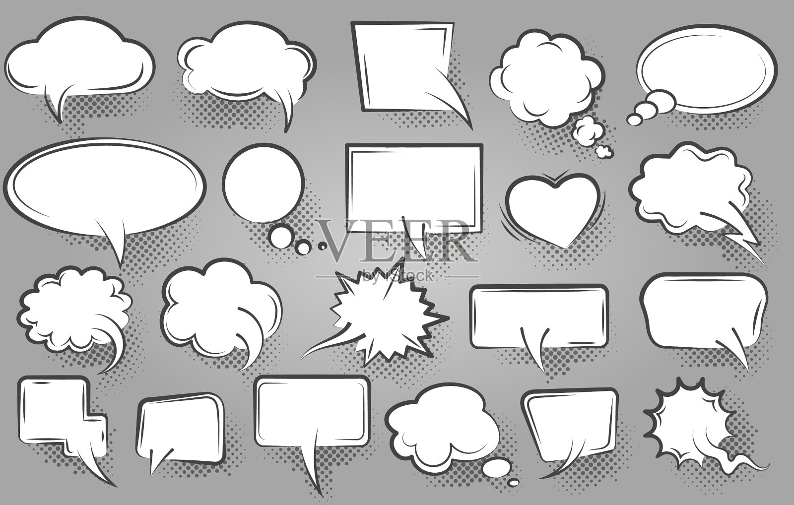 卡通漫画交流气球插画图片素材