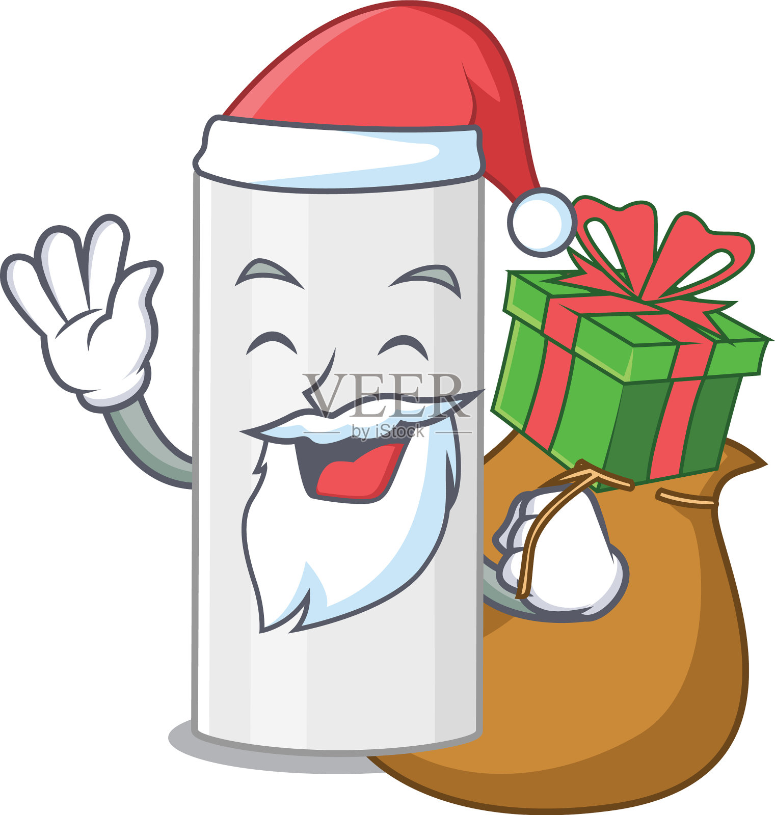 卡通发胶圣诞老人有圣诞礼物插画图片素材