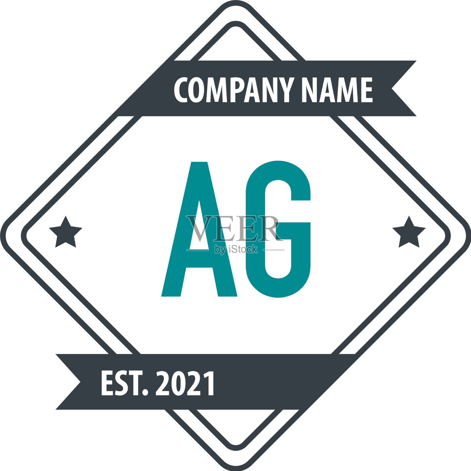 首字母ag长方形设计概念标志插画图片素材