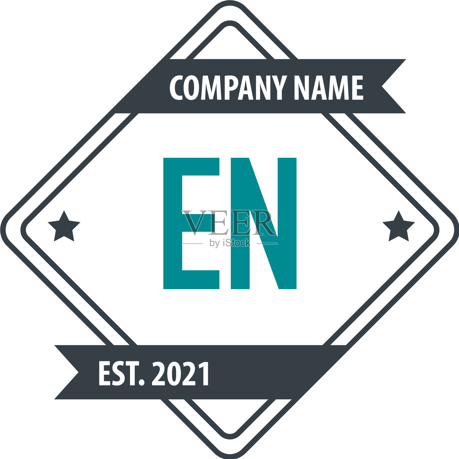 首字母在矩形设计标志概念插画图片素材