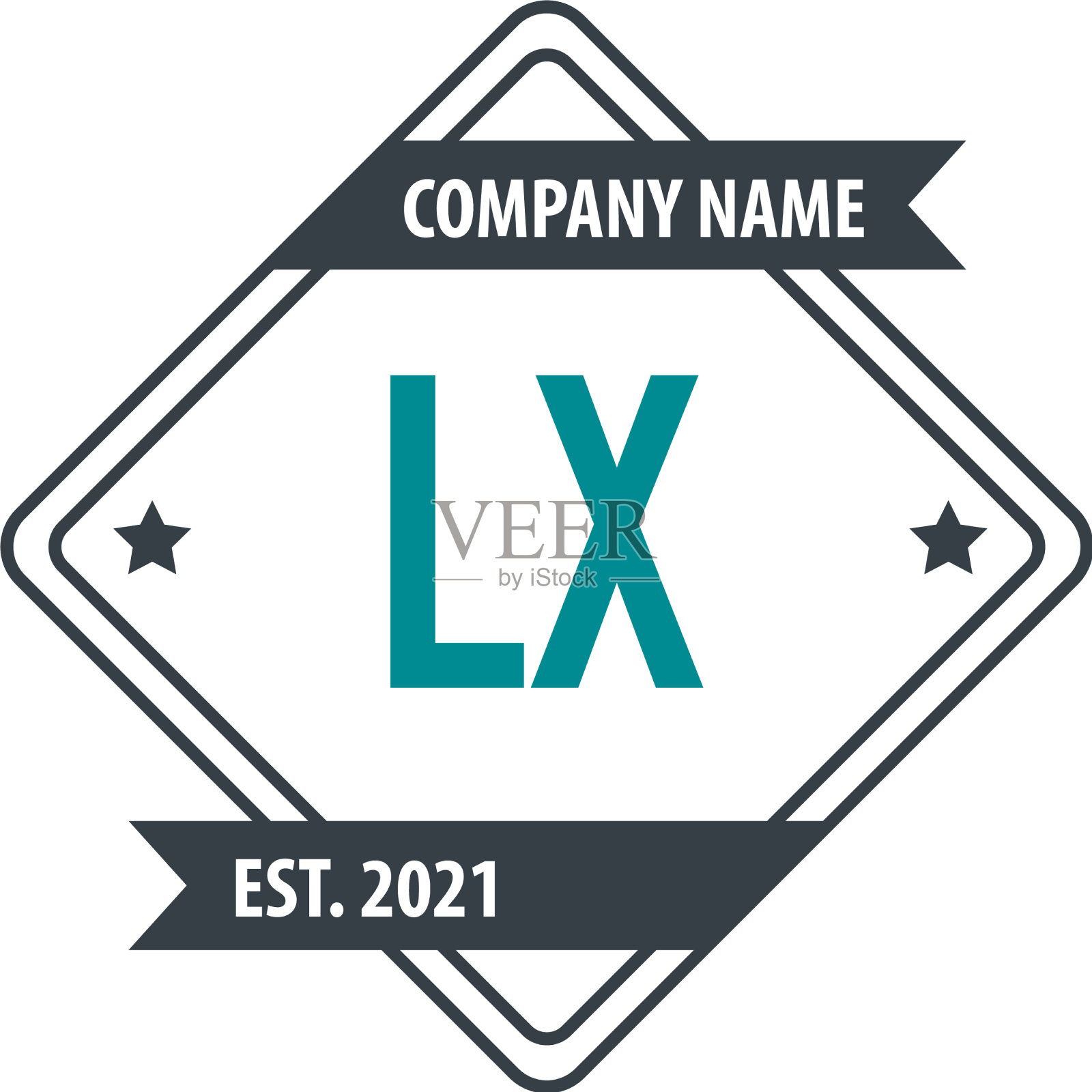 首字母lx长方形设计概念标志插画图片素材