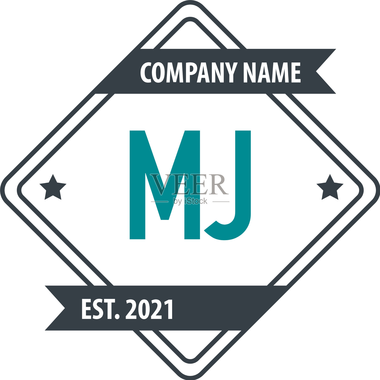 首字母mj矩形设计概念标志插画图片素材