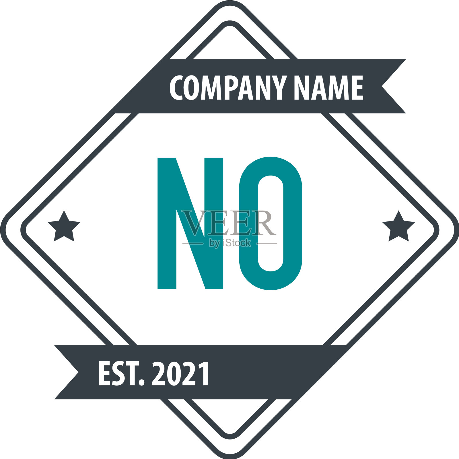 首字母无矩形设计标志概念插画图片素材