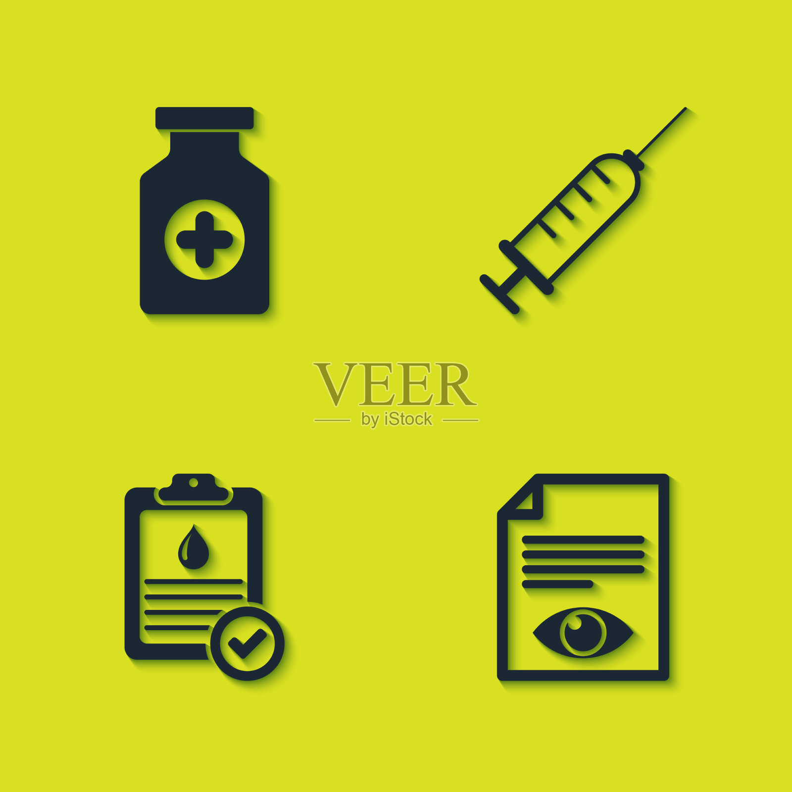 设药瓶纸页带眼图标素材