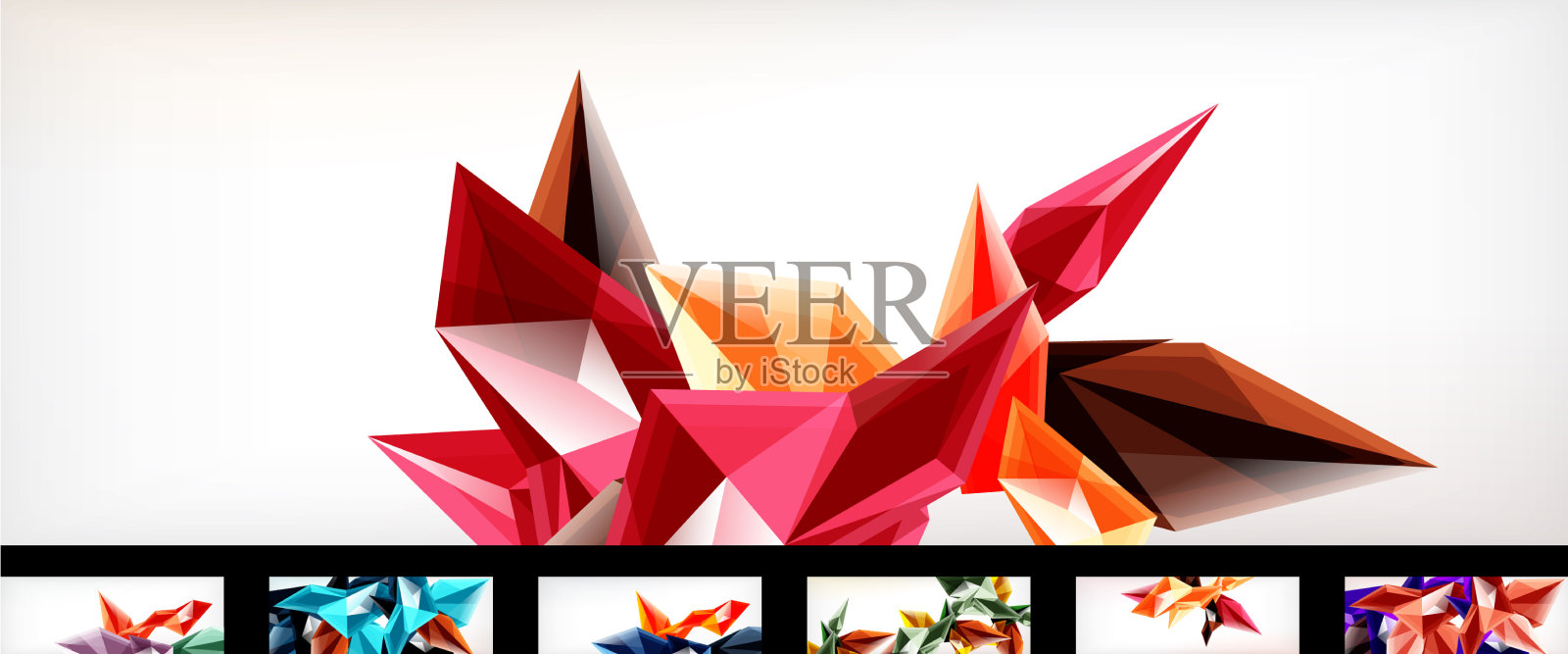 彩色水晶抽象背景收藏插画图片素材