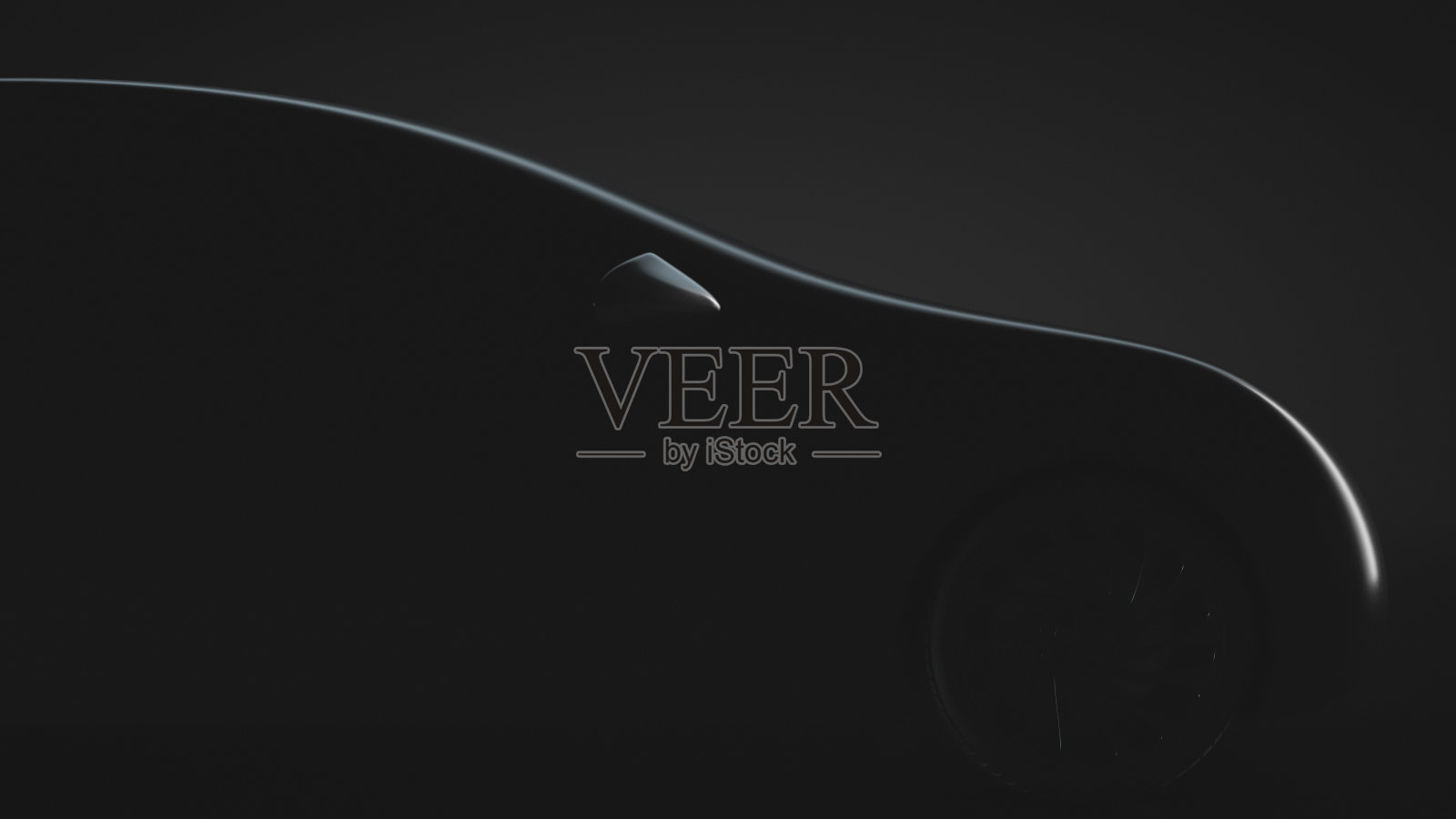 一辆认不出来的轿车前面的剪影。汽车行业的话题照片摄影图片