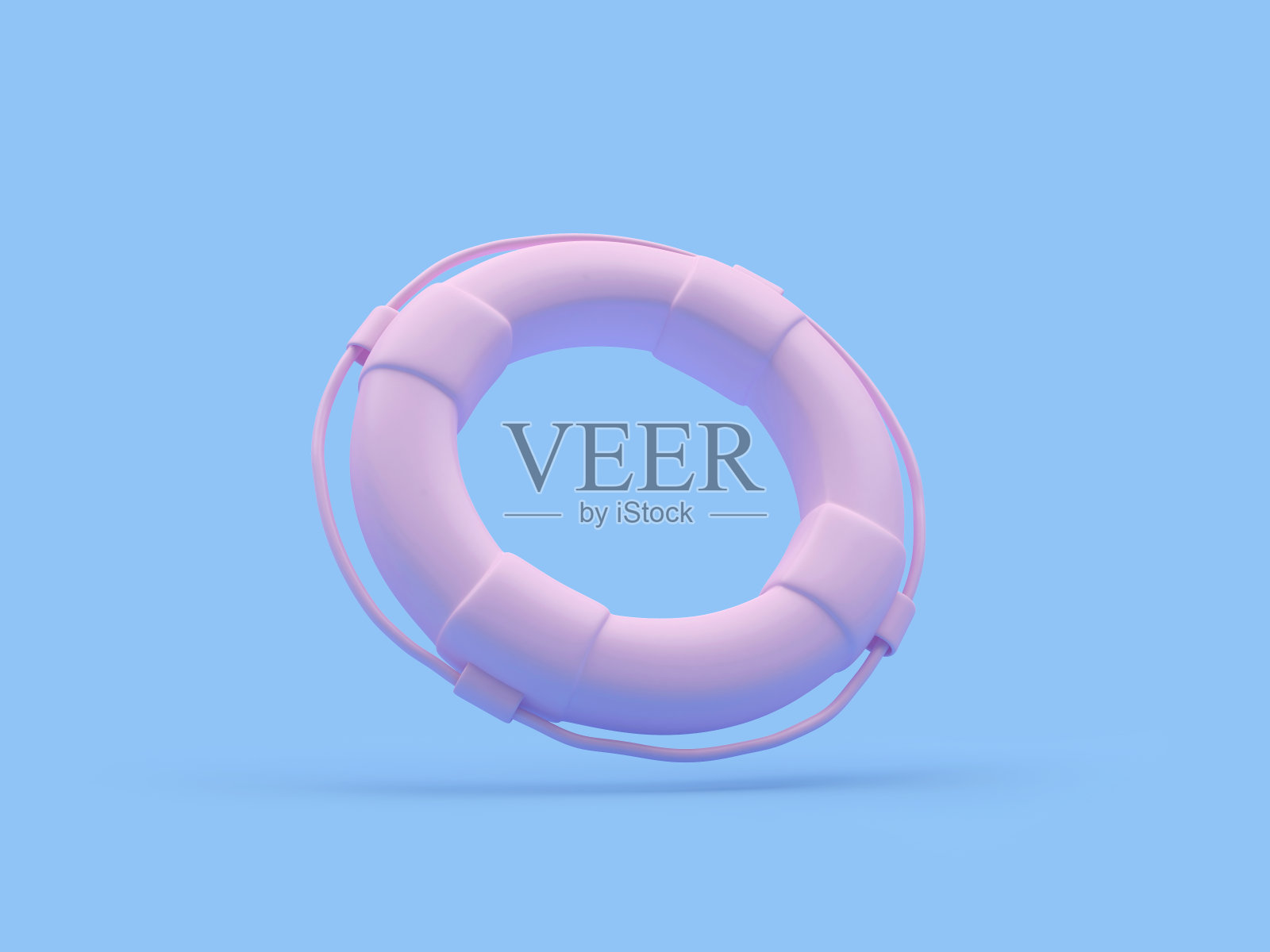 粉色救生圈配蓝色救生圈照片摄影图片