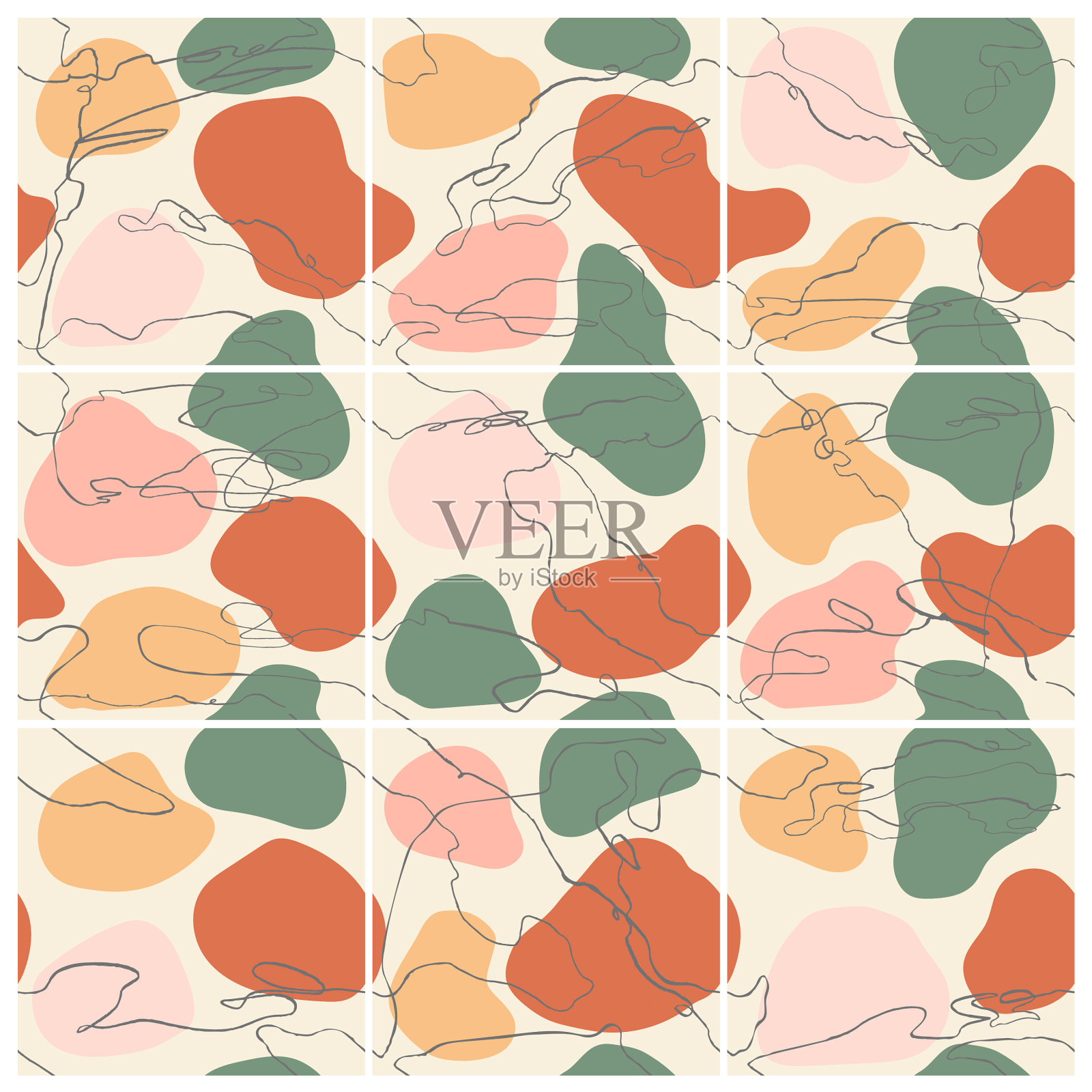 无缝设置抽象时髦的模板插画图片素材