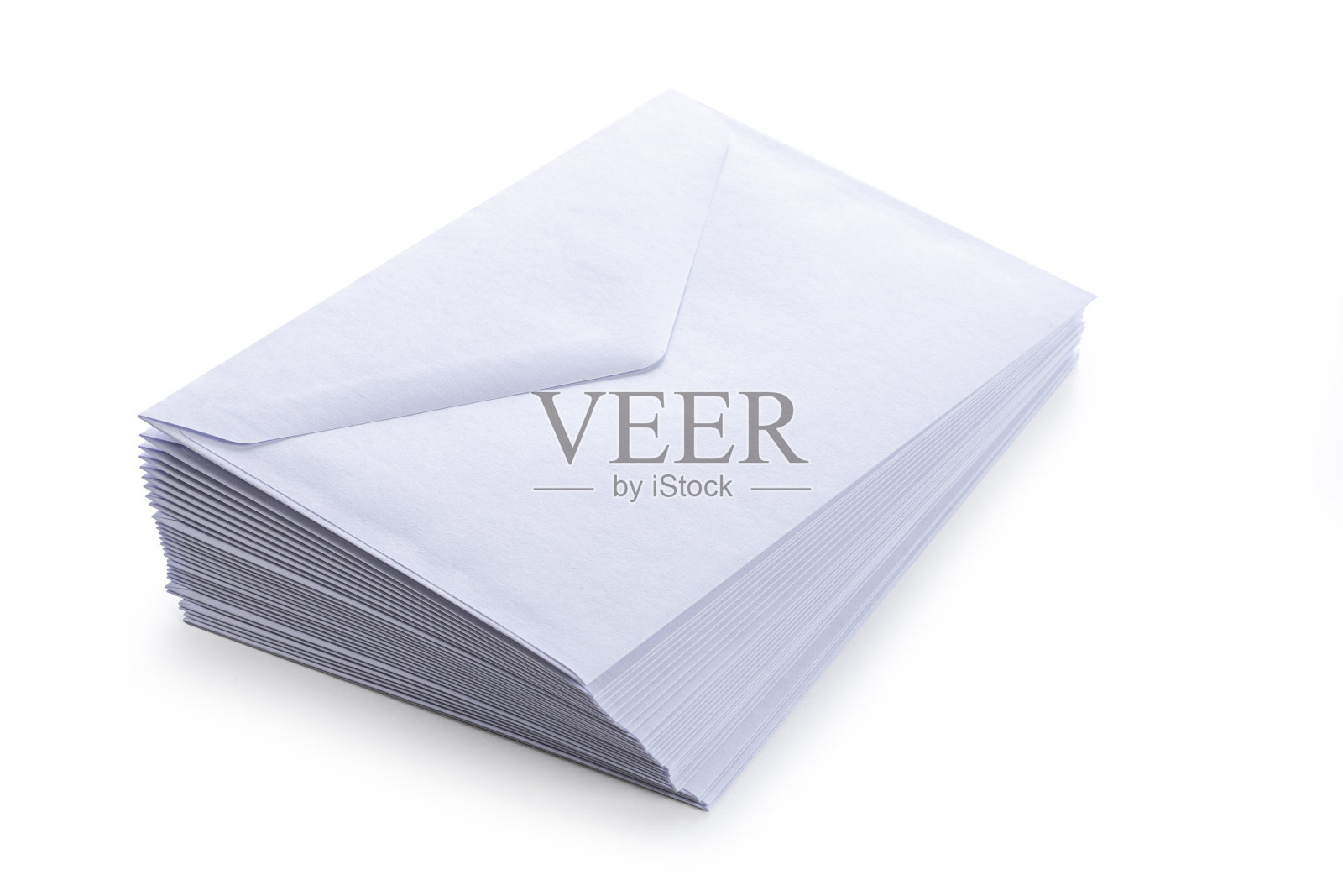 堆各种白纸信封孤立在白色照片摄影图片