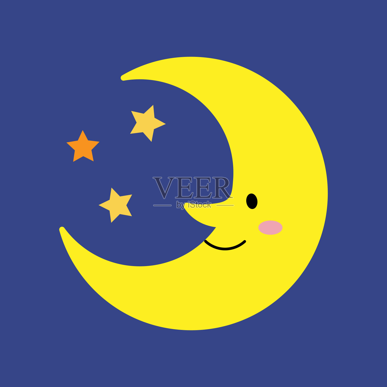 可爱的月亮图标插图材料插画图片素材