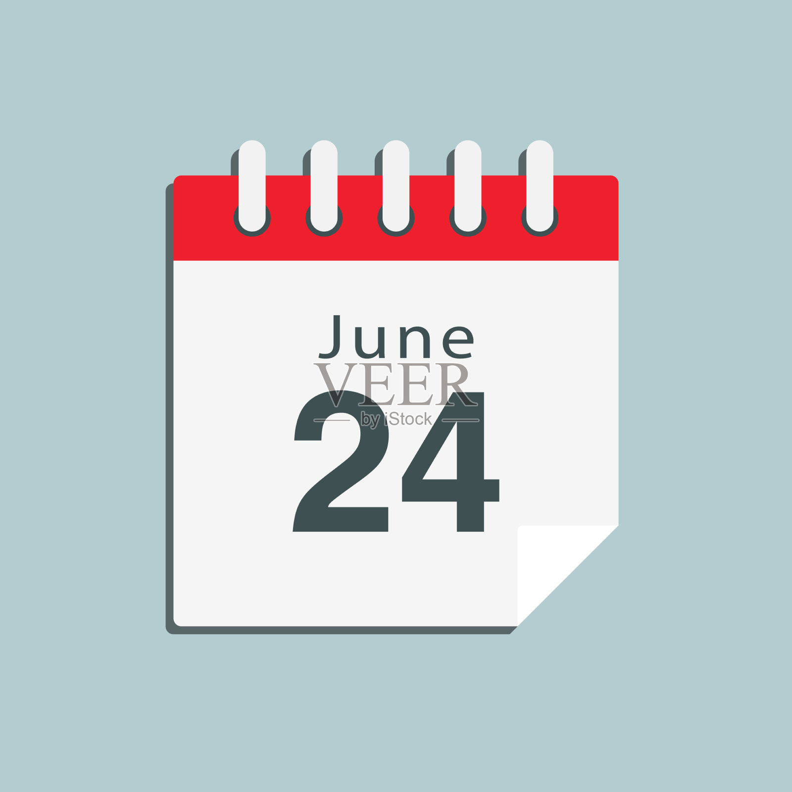 图标日日期6月24日模板日历页插画图片素材