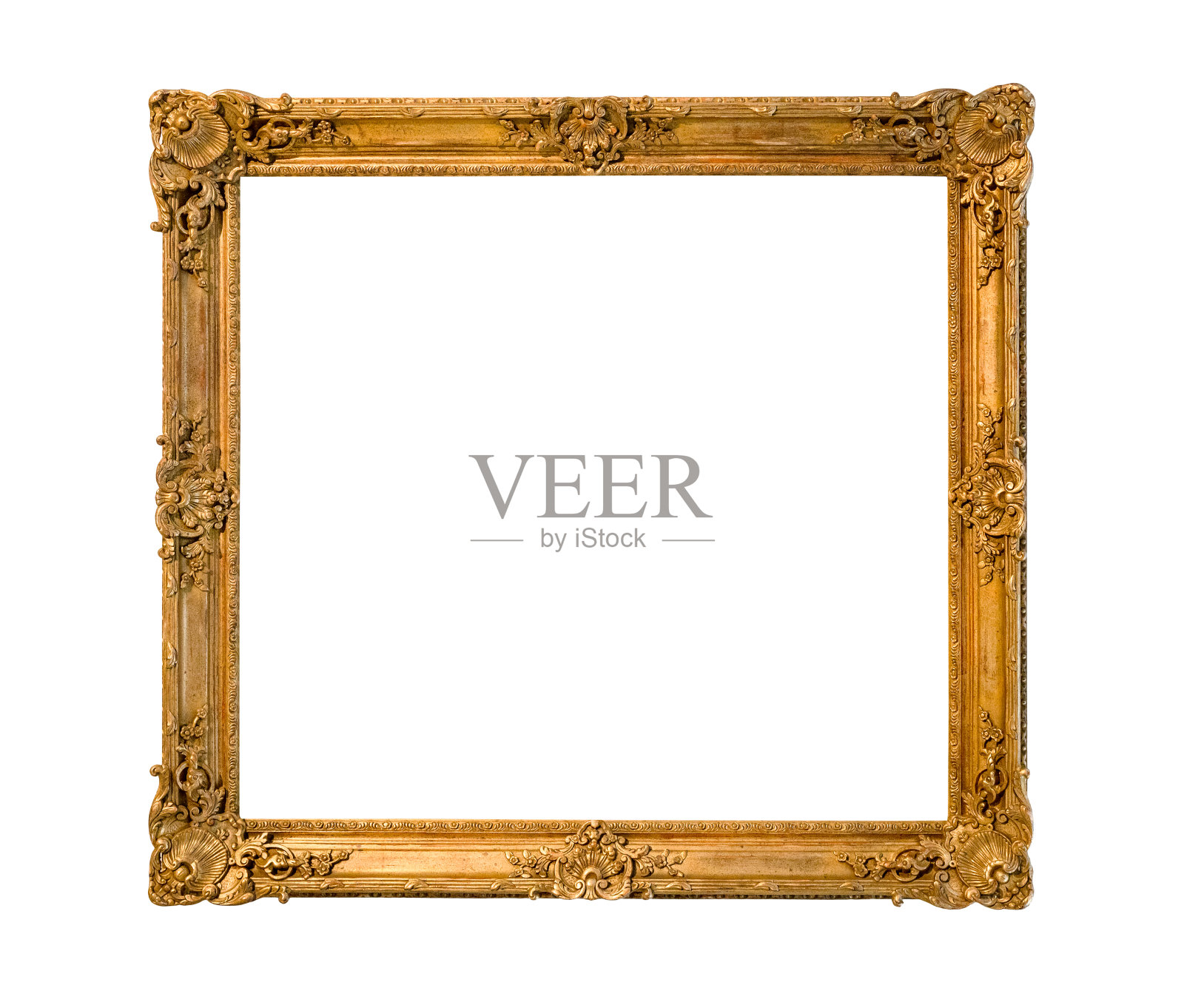 旧的装饰性木制相框孤立照片摄影图片