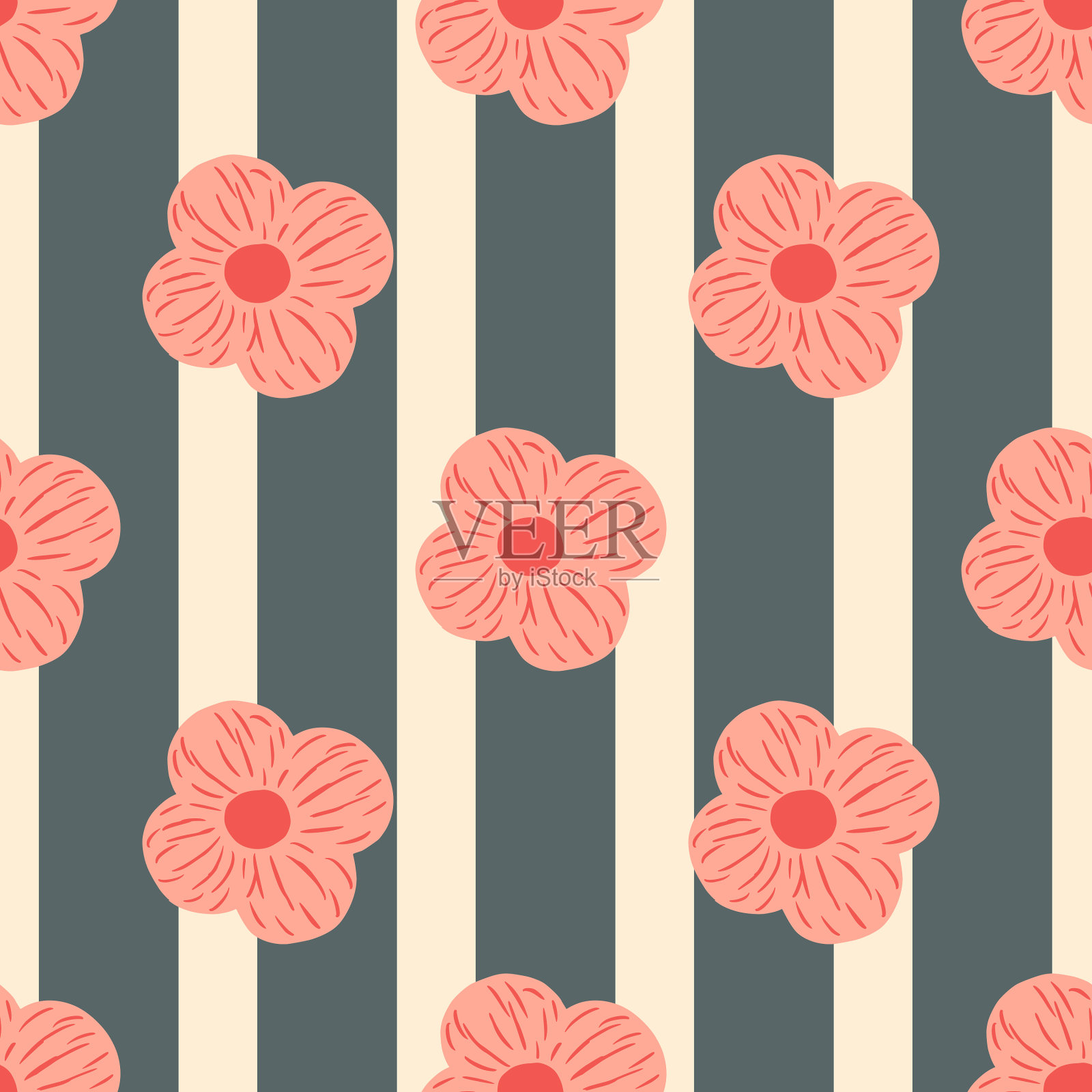 抽象无缝图案与粉红色插画图片素材