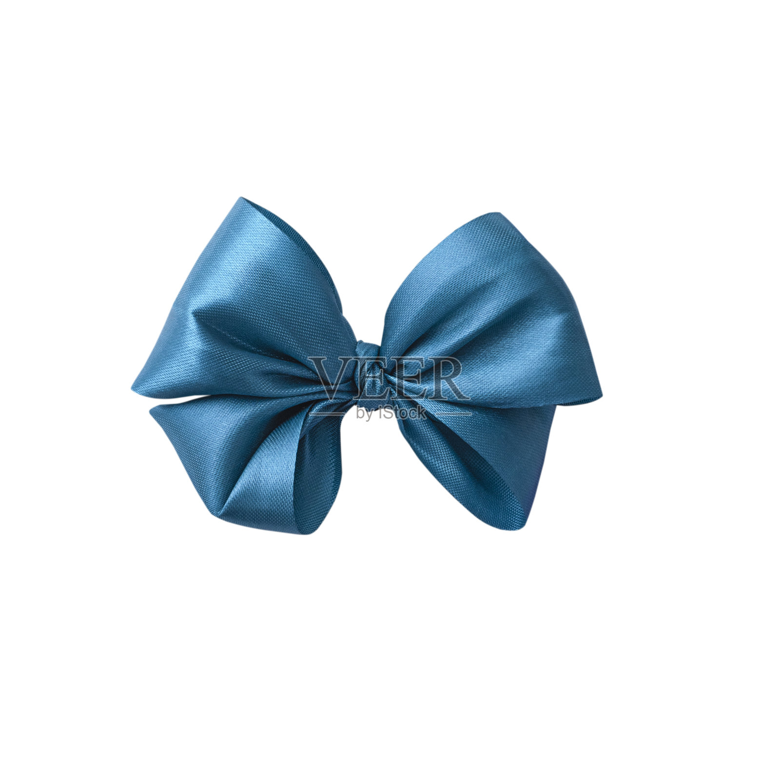 孤立的蓝色弓在白色的背景照片摄影图片