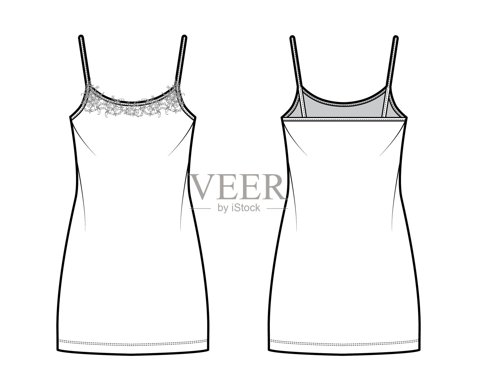 衬衫裙睡衣睡衣技术时尚插画图片素材