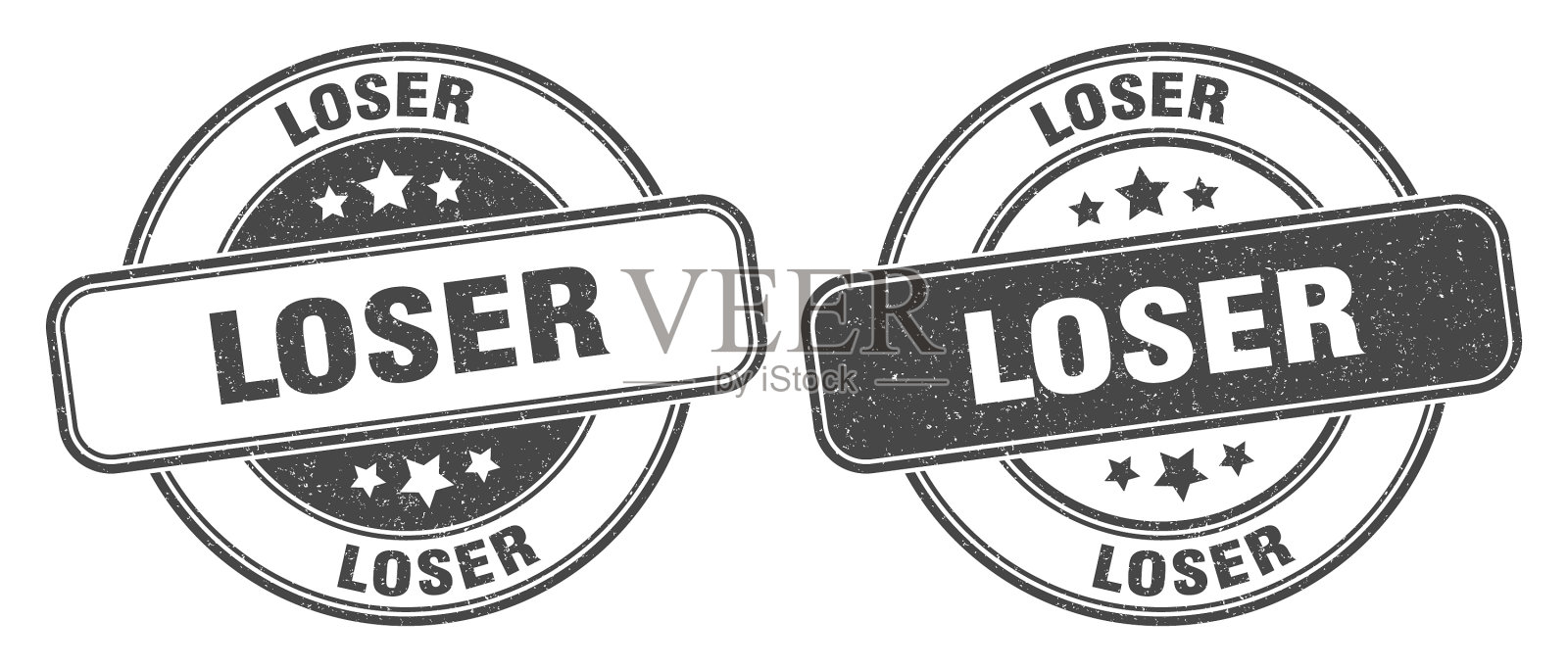 失败者邮票失败者标签圆形垃圾标志插画图片素材