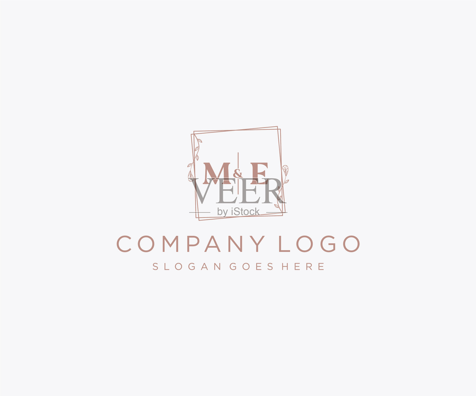 我的首字母装饰豪华婚礼标志插画图片素材