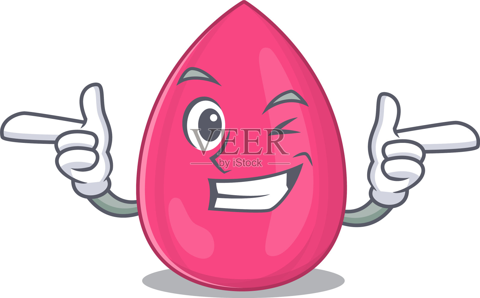 滑稽眨眼的漫画化妆海绵设计元素图片