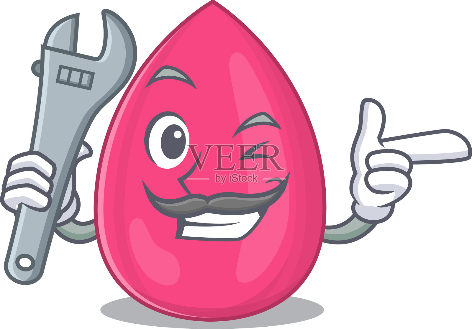 一个做技工的漫画化妆海绵插画图片素材