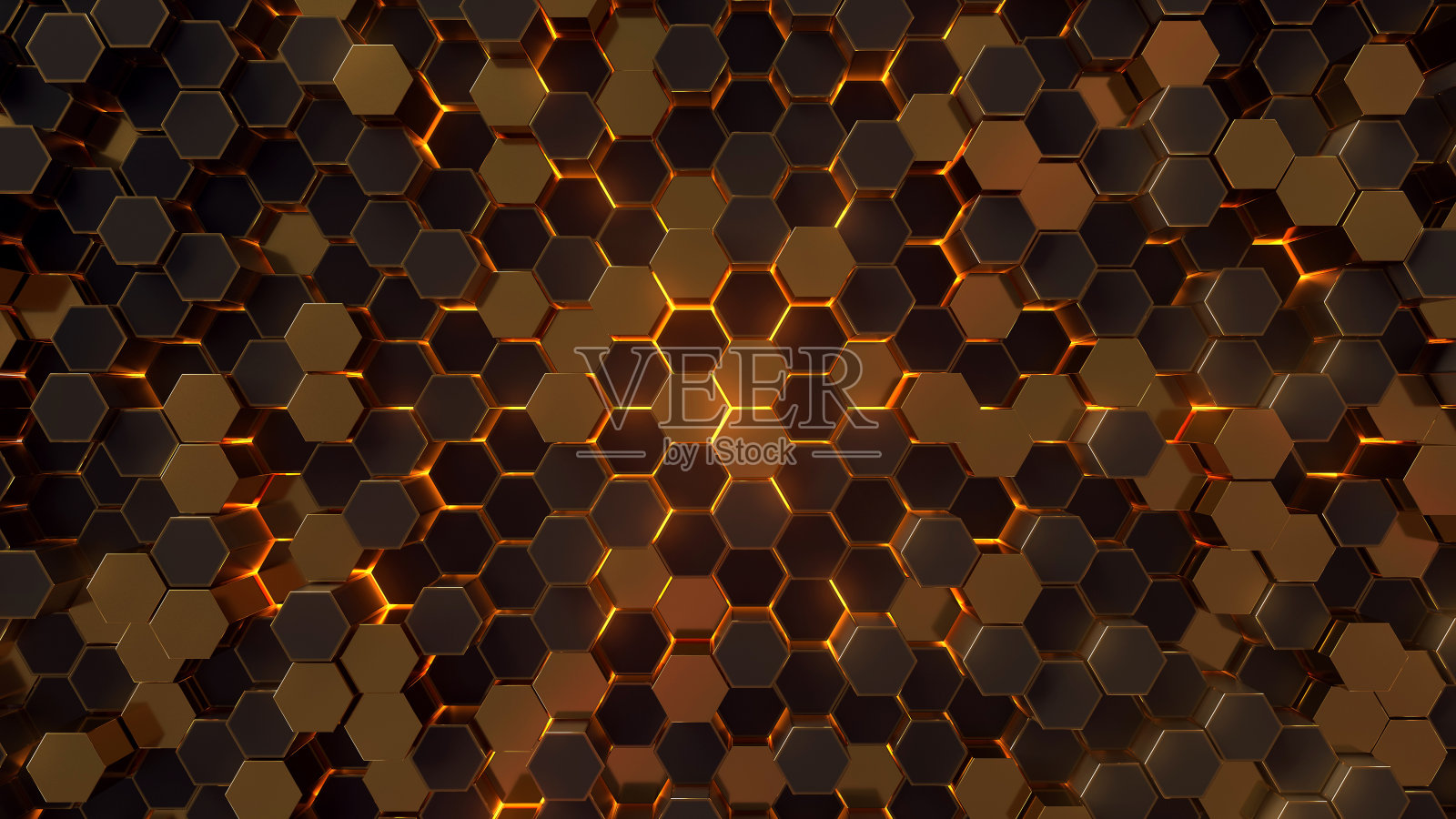 抽象的未来主义背景与六边形。3 d渲染图照片摄影图片