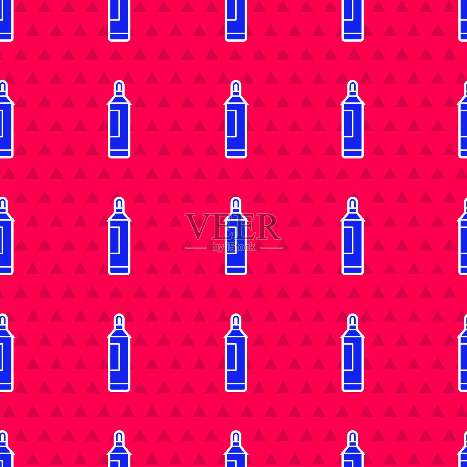 蓝色标记笔图标隔离无缝图案上插画图片素材