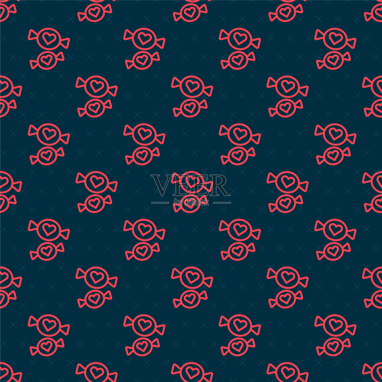 红色线糖果图标隔离无缝模式上插画图片素材