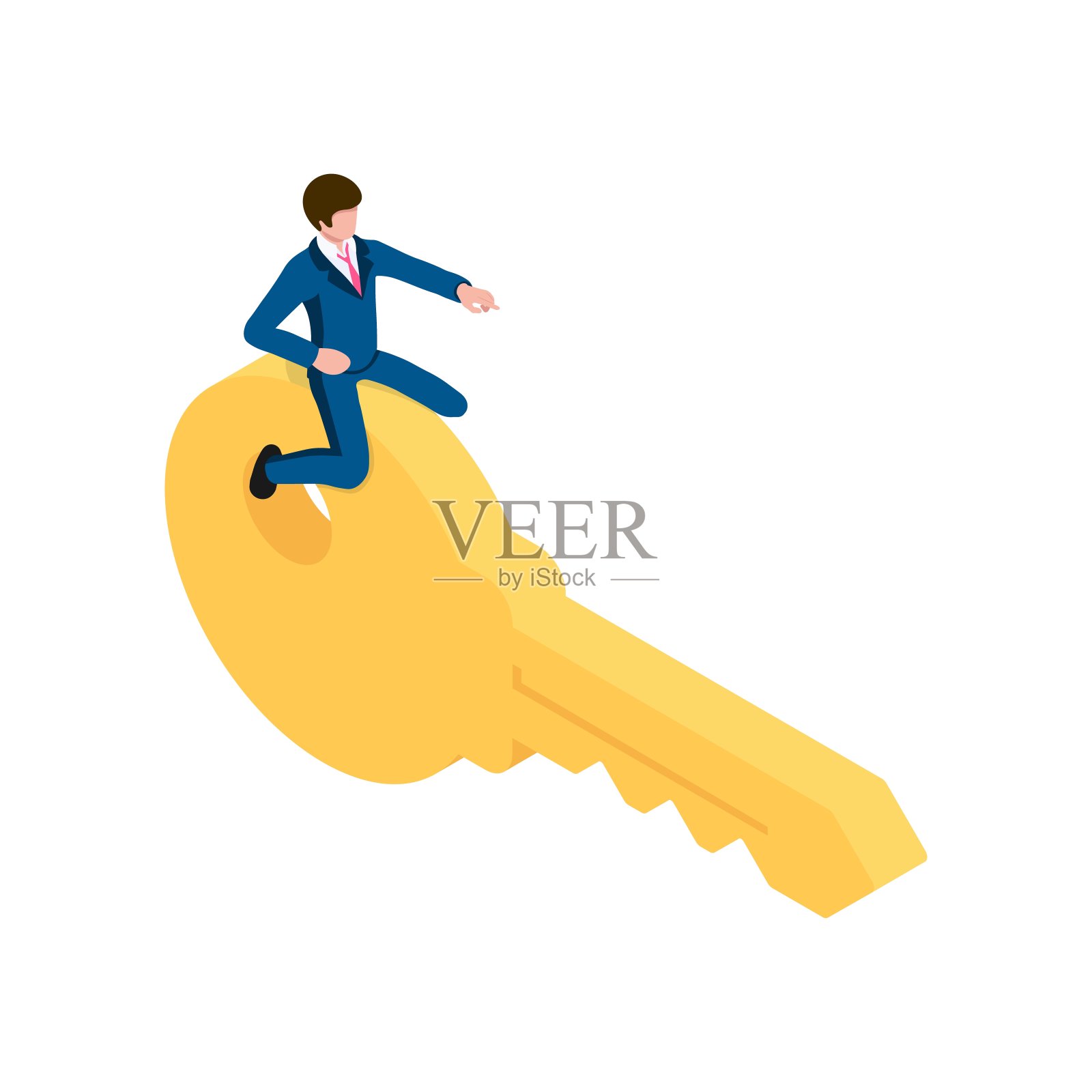 关键人。矢量插图在等距风格。孤立在白色背景上。插画图片素材