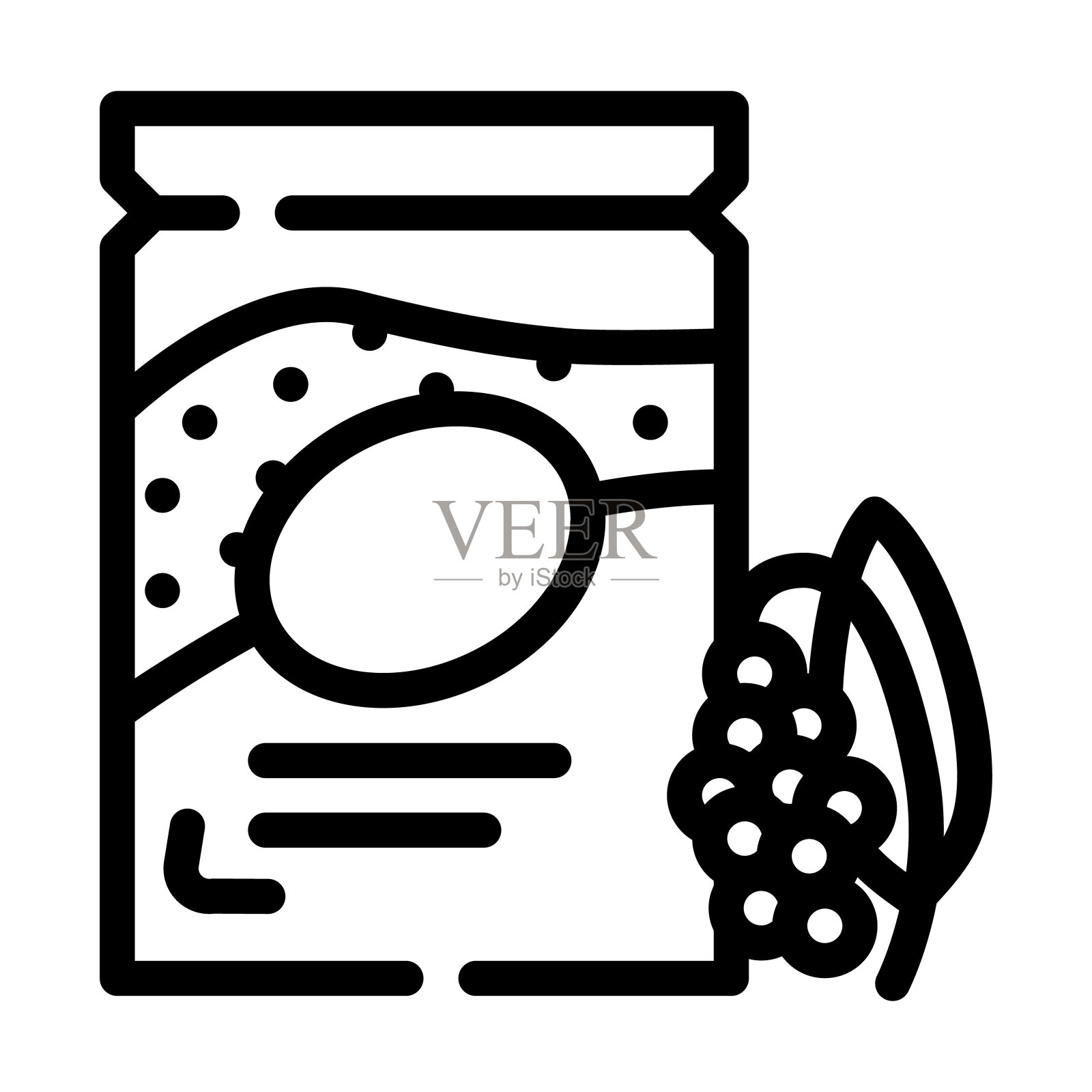 苋菜植物无谷蛋白线图标矢量插图插画图片素材