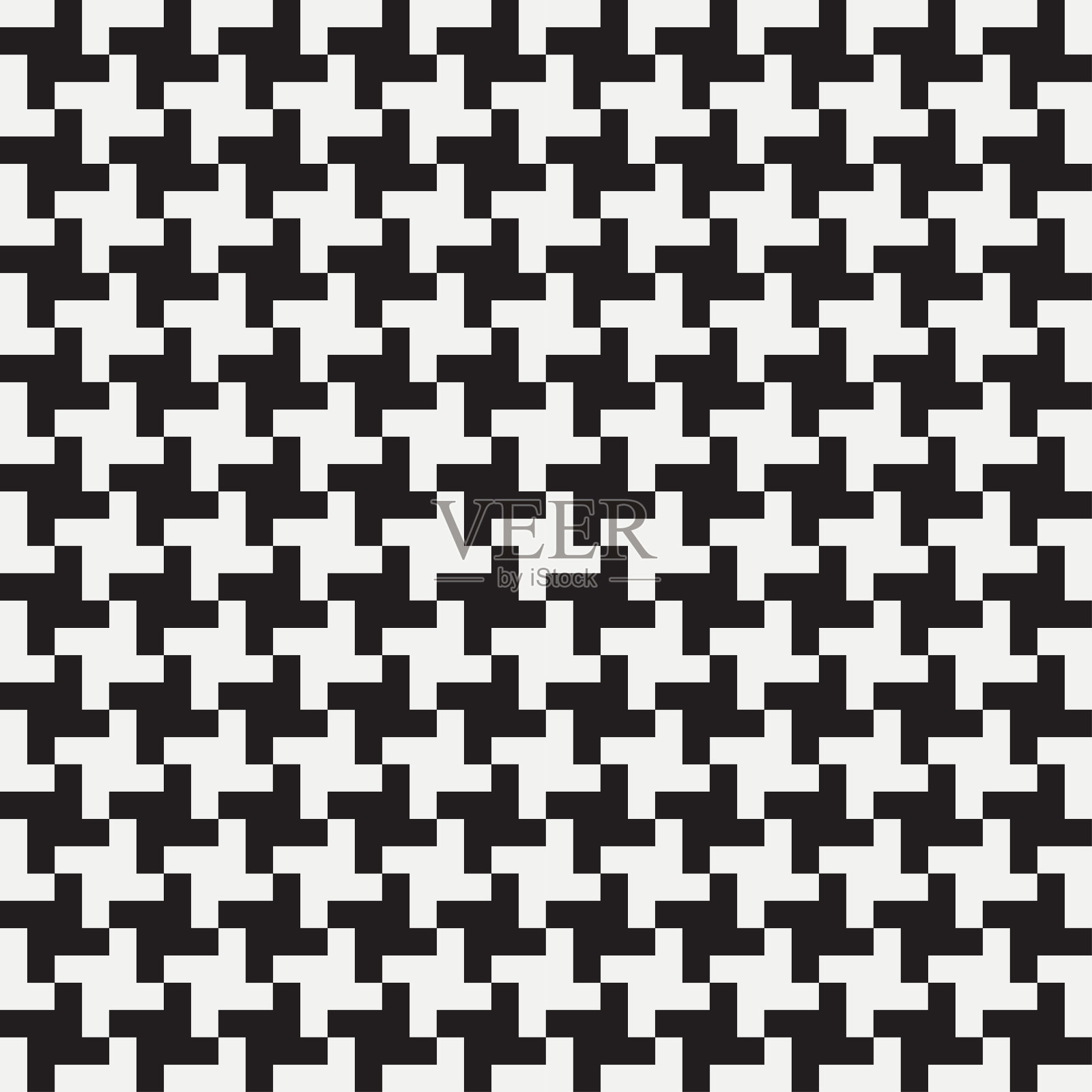 珀皮塔无缝模式。犬牙花纹印。背景为服装和其他纺织产品。黑白背景。向量插画图片素材