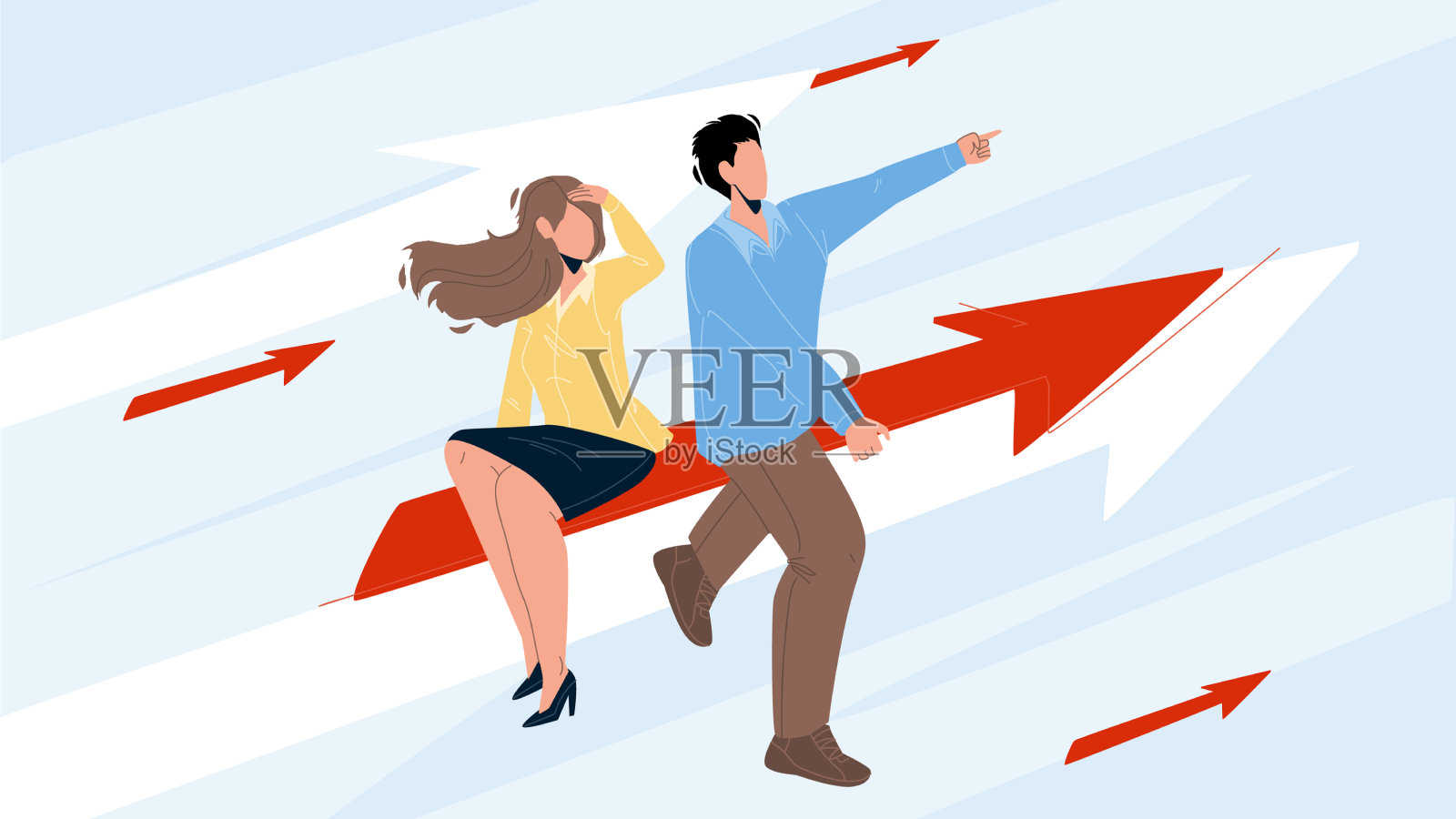 女商人和商人夫妇的目标插画图片素材