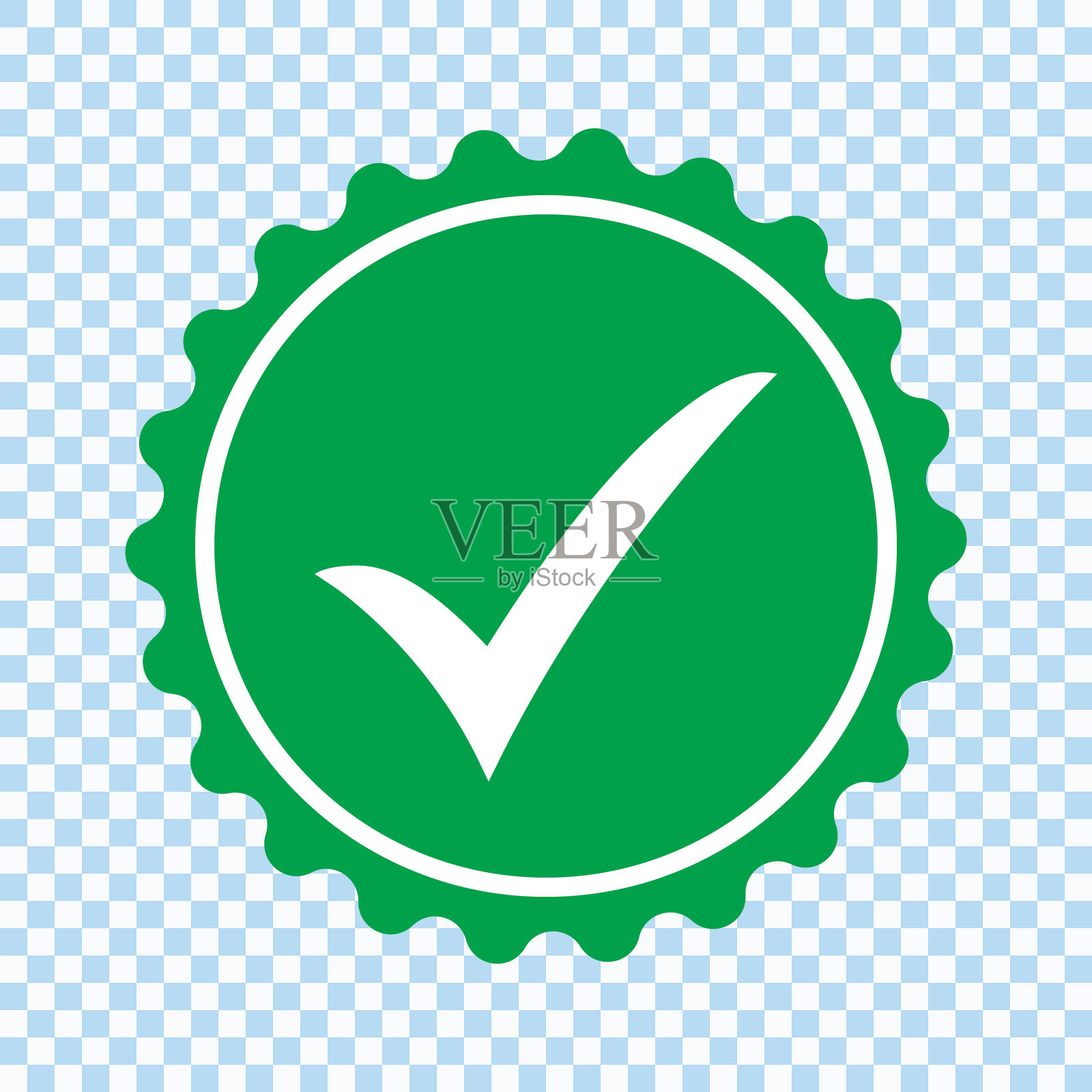 绿色图标批准。概要文件验证。接受徽章。插画图片素材