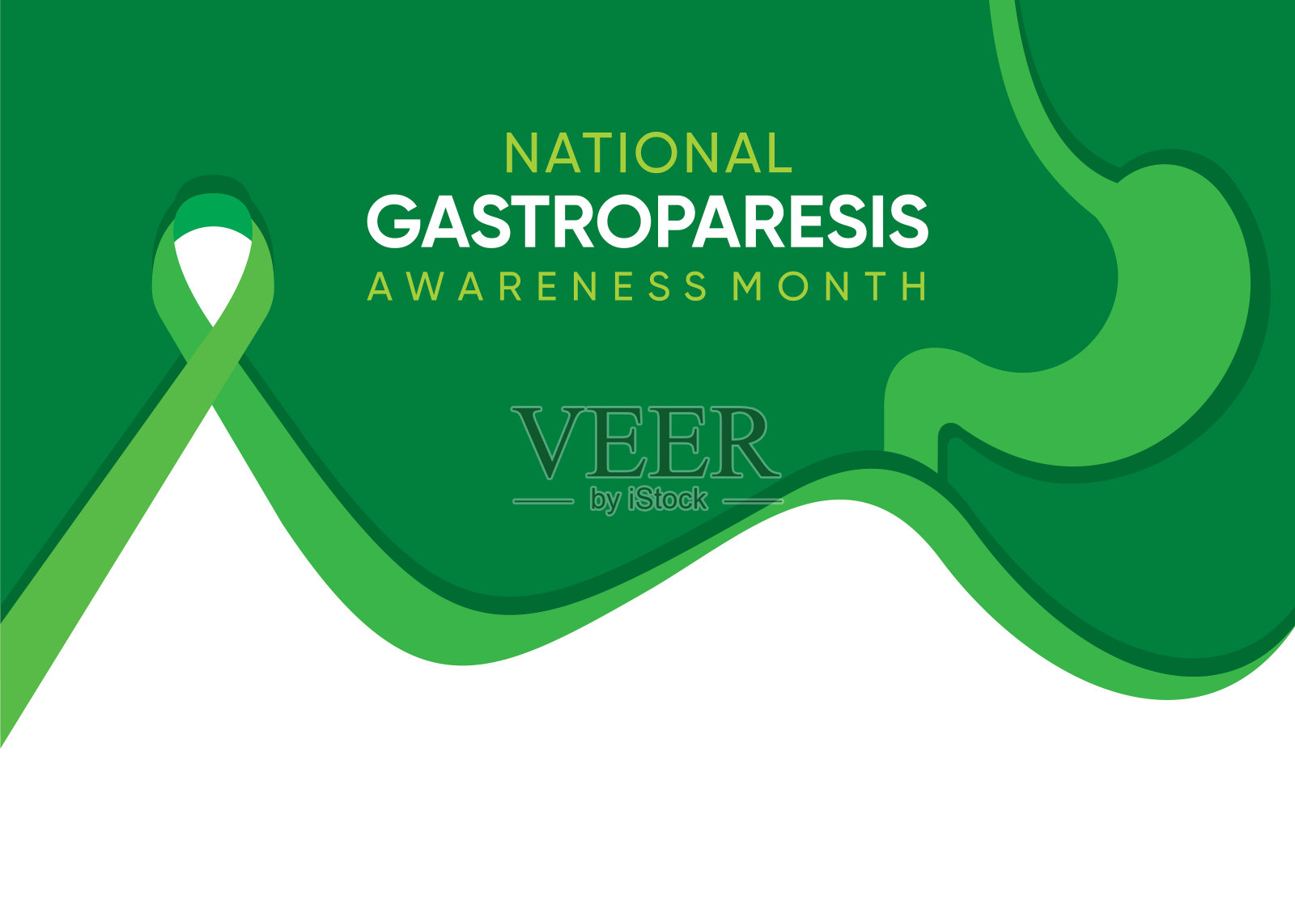 胃轻瘫宣传月插画图片素材