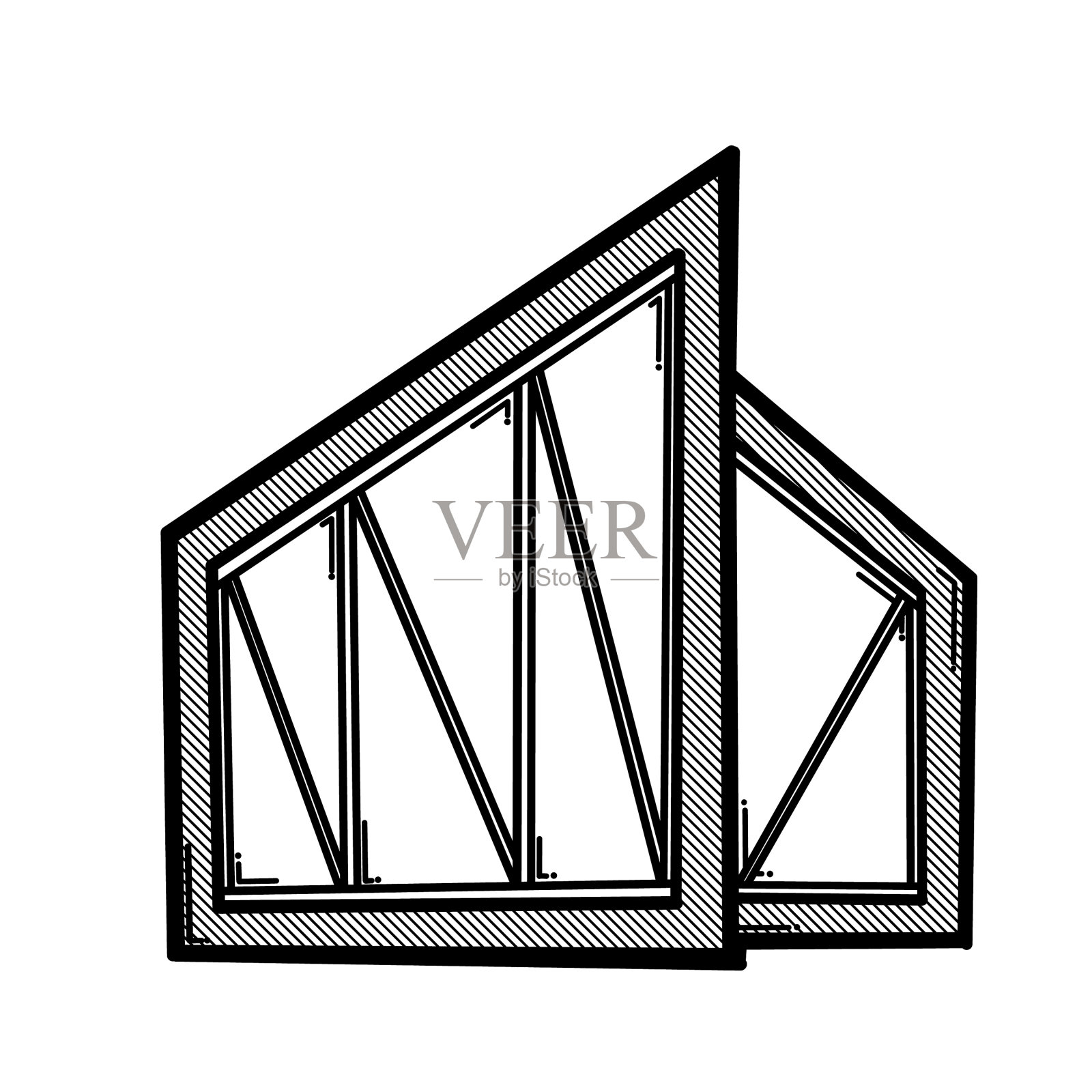 房屋建筑涂鸦图标手绘草图设计元素图片