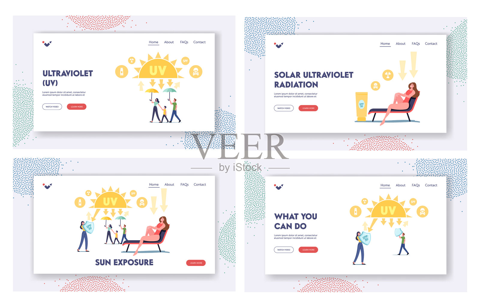 晒版登陆页面模板设置紫外线插画图片素材