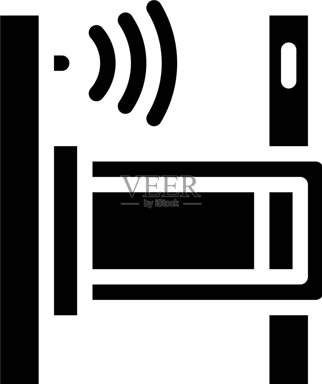 带有传感器字形图标的边界帧图标素材