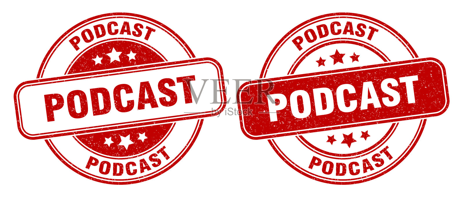 播客邮票播客标签轮grunge标志插画图片素材