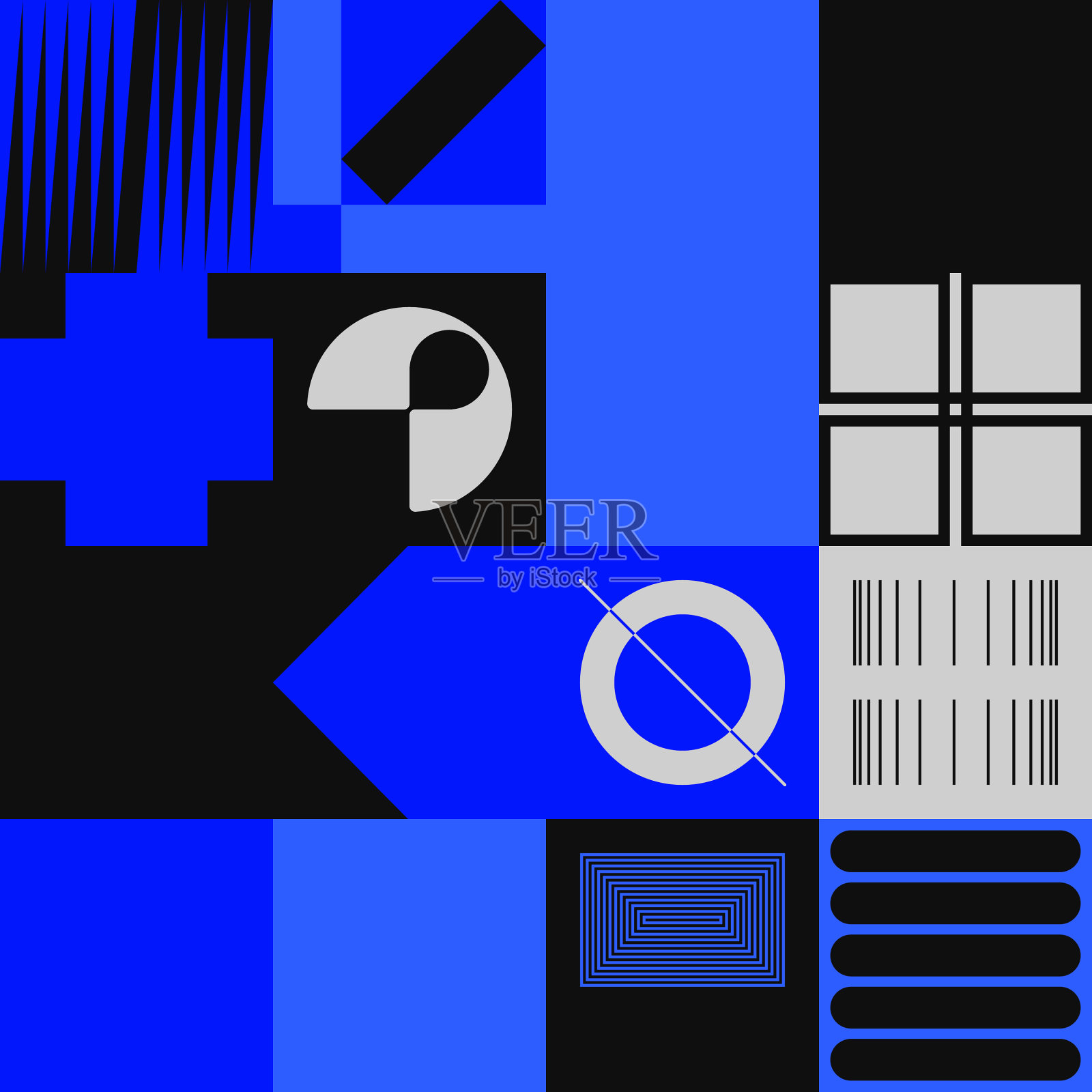 简单的几何图案设计与基本插画图片素材