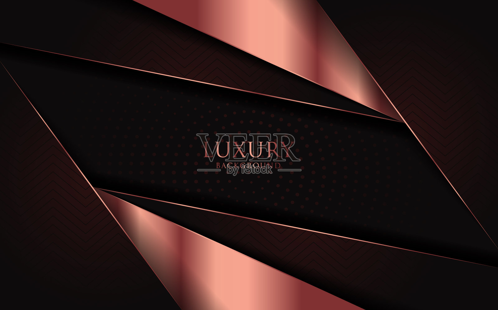 豪华的暗红与金玫瑰线条搭配插画图片素材