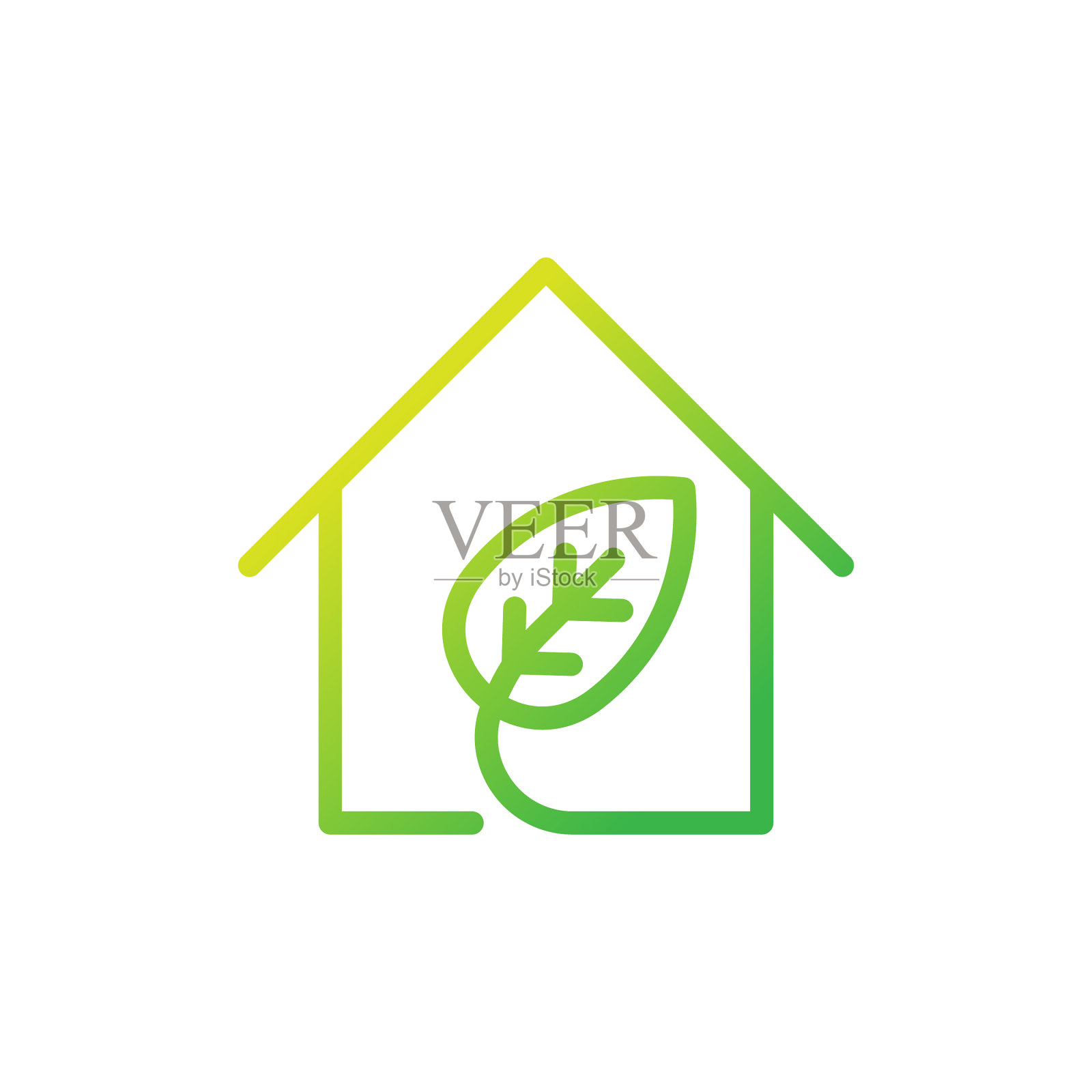 绿色生态家居标志图标设计生态家居设计元素图片