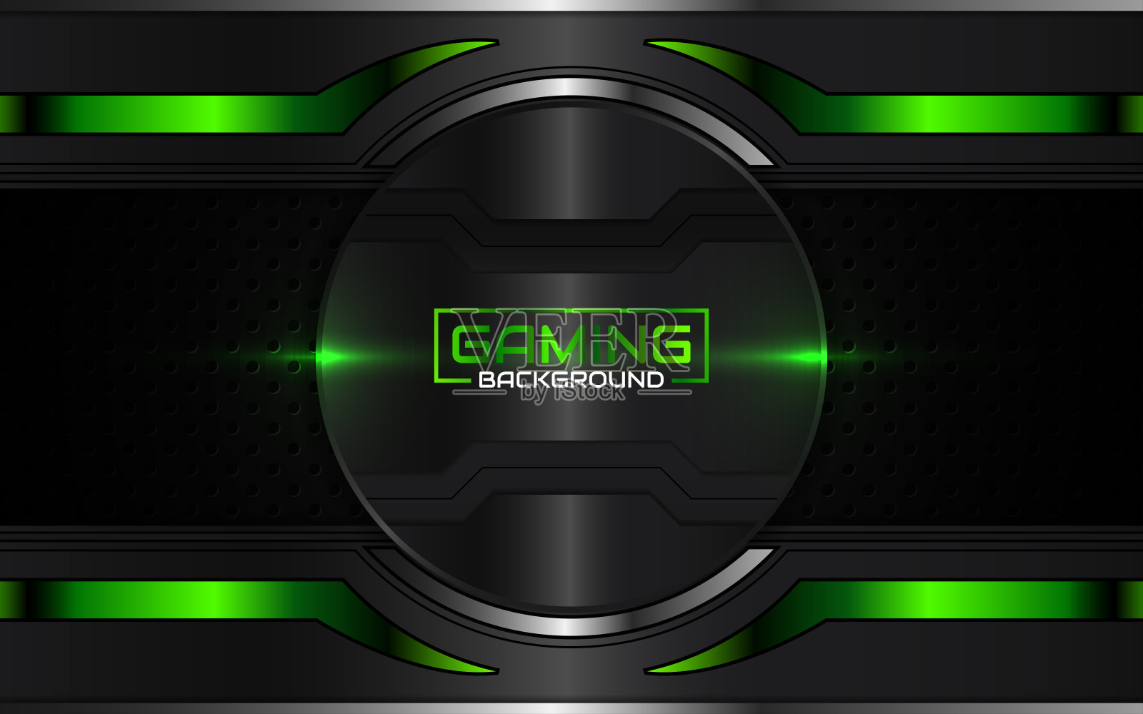 抽象的未来几何绿色和红色游戏背景与现代电子竞技形状。矢量设计模板技术概念插画图片素材