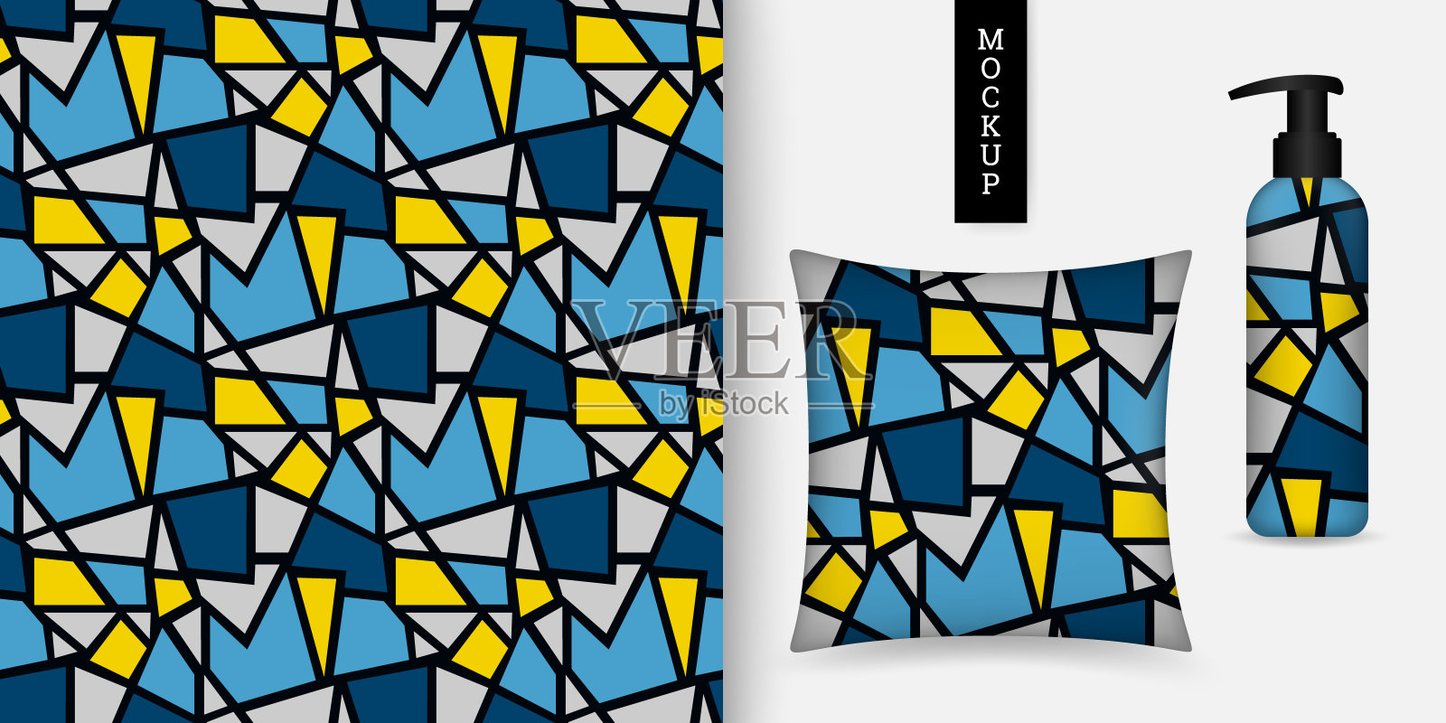 几何无缝模式。抽象背景与彩色几何形状。棋盘格形的装饰。重复的纹理。插画图片素材