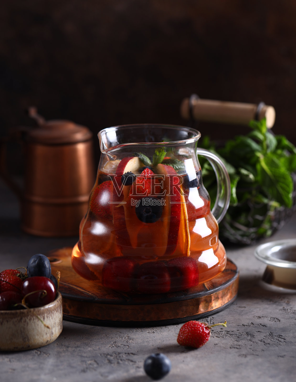 果浆果茶照片摄影图片